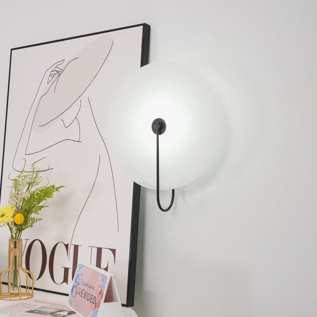 Albeenne Alabaster Globe Wall Lamp