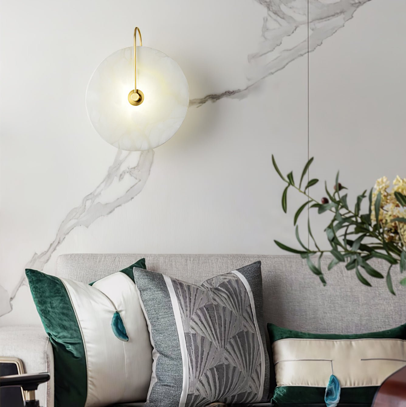 Albeenne Alabaster Globe Wall Lamp