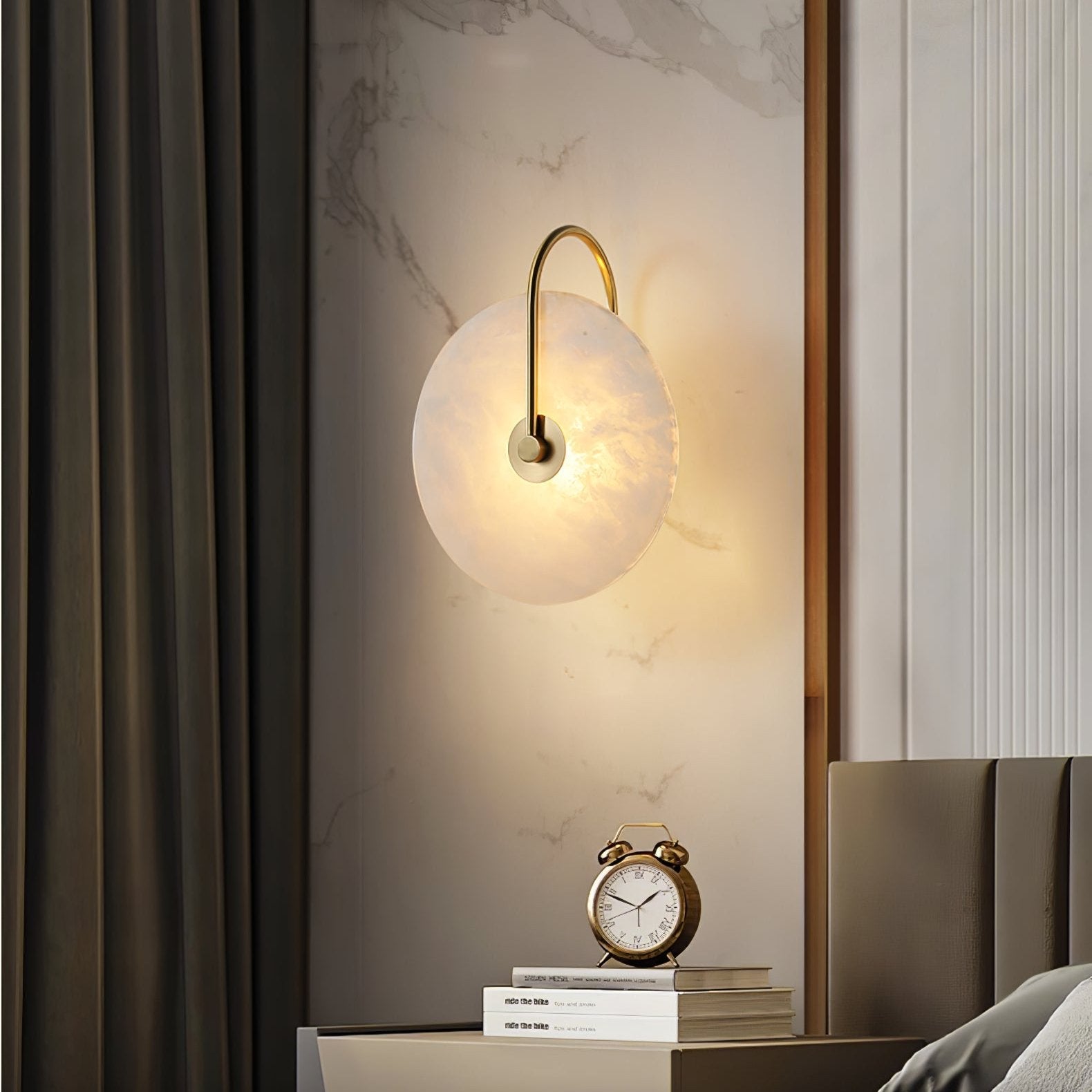 Albeenne Alabaster Globe Wall Lamp