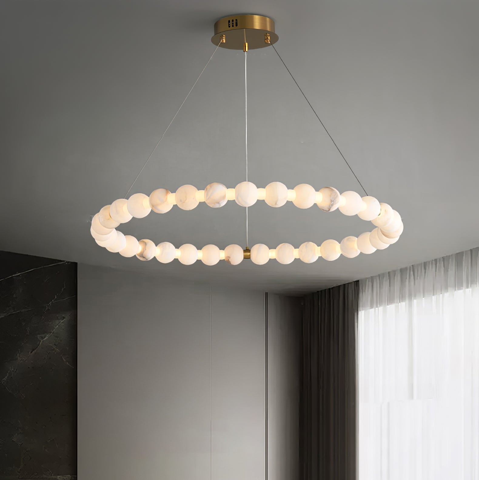 Eirelian Modern Alabaster Pendant Light Chandelier