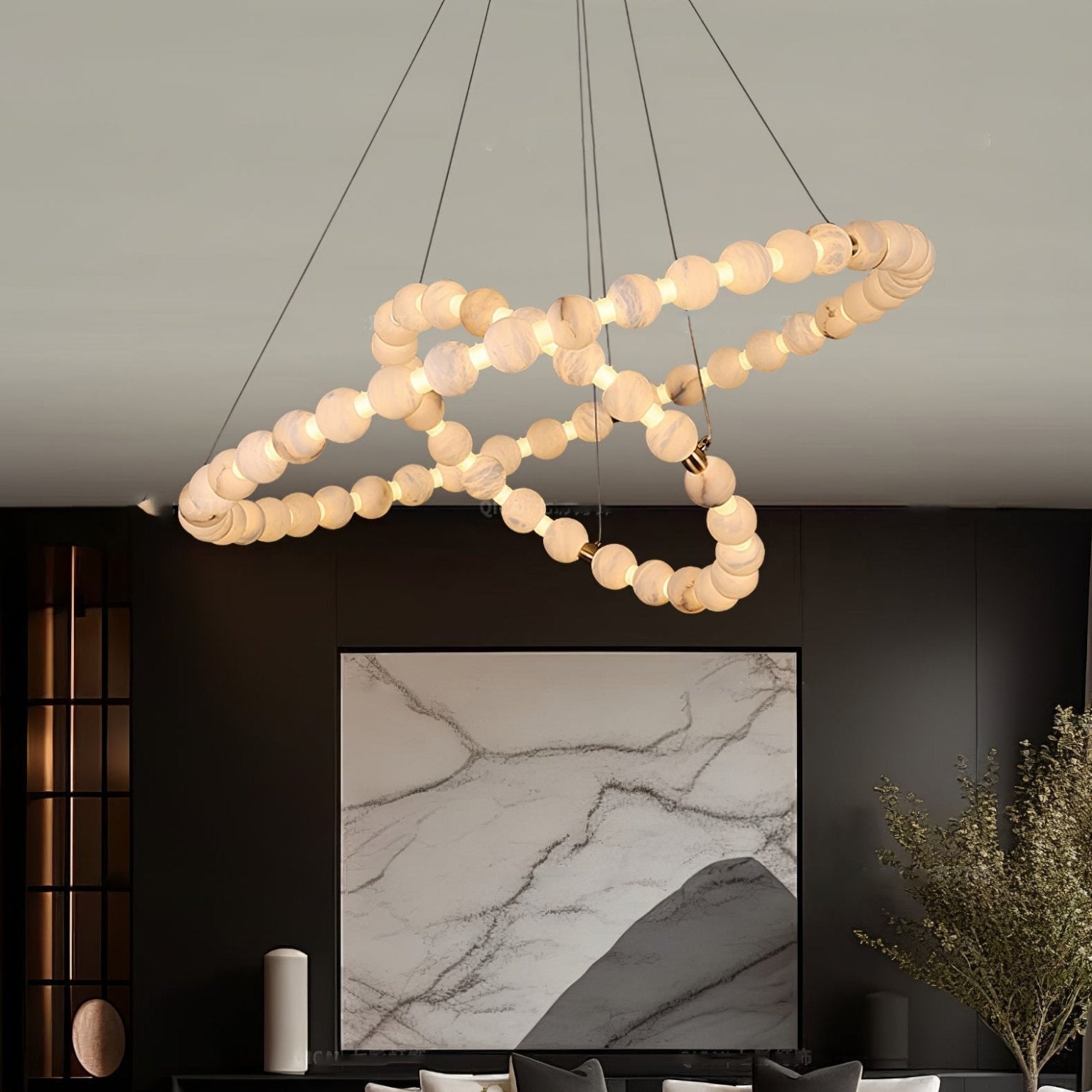 Eirelian Modern Alabaster Pendant Light Chandelier