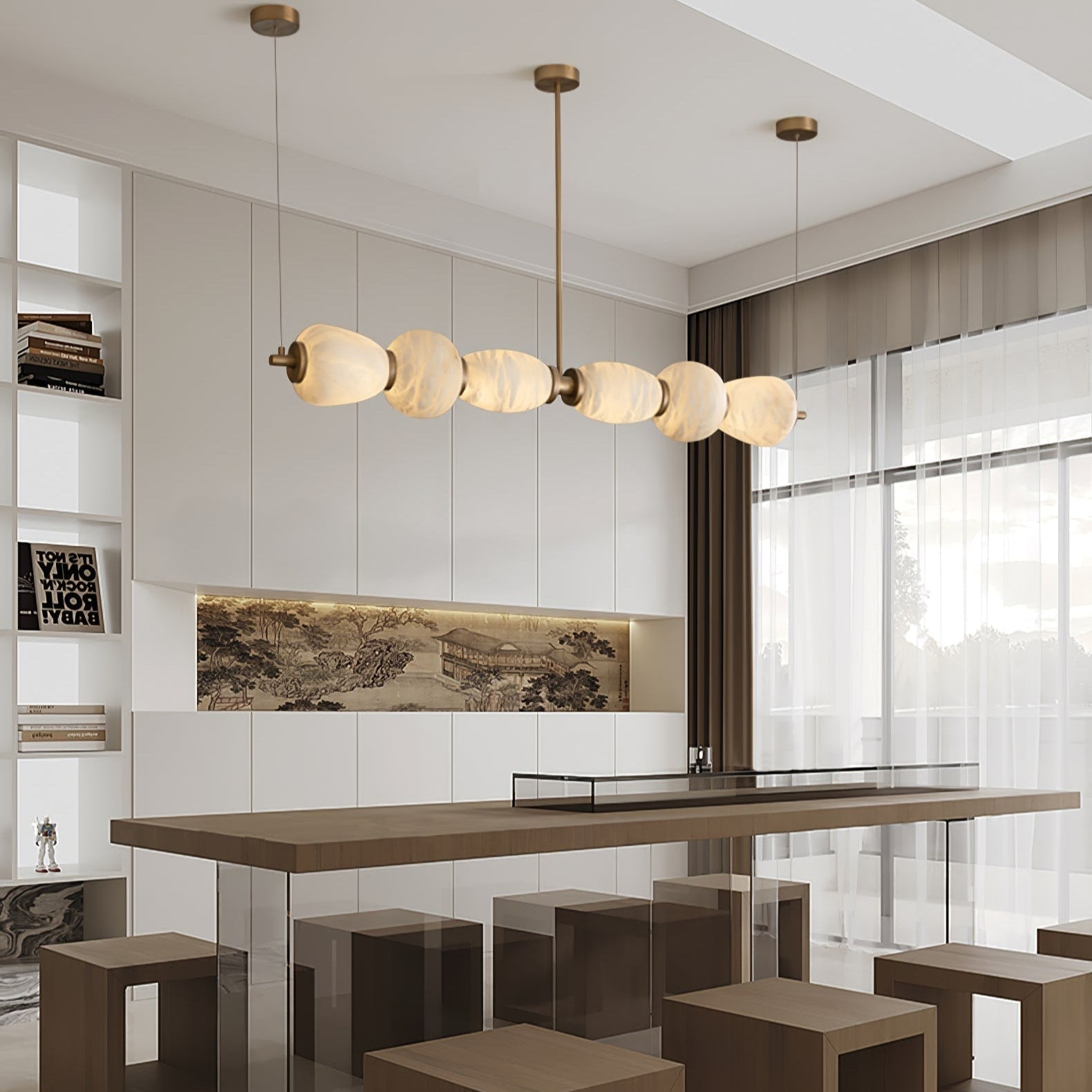 Saroa Alabaster Linear Pendant Light