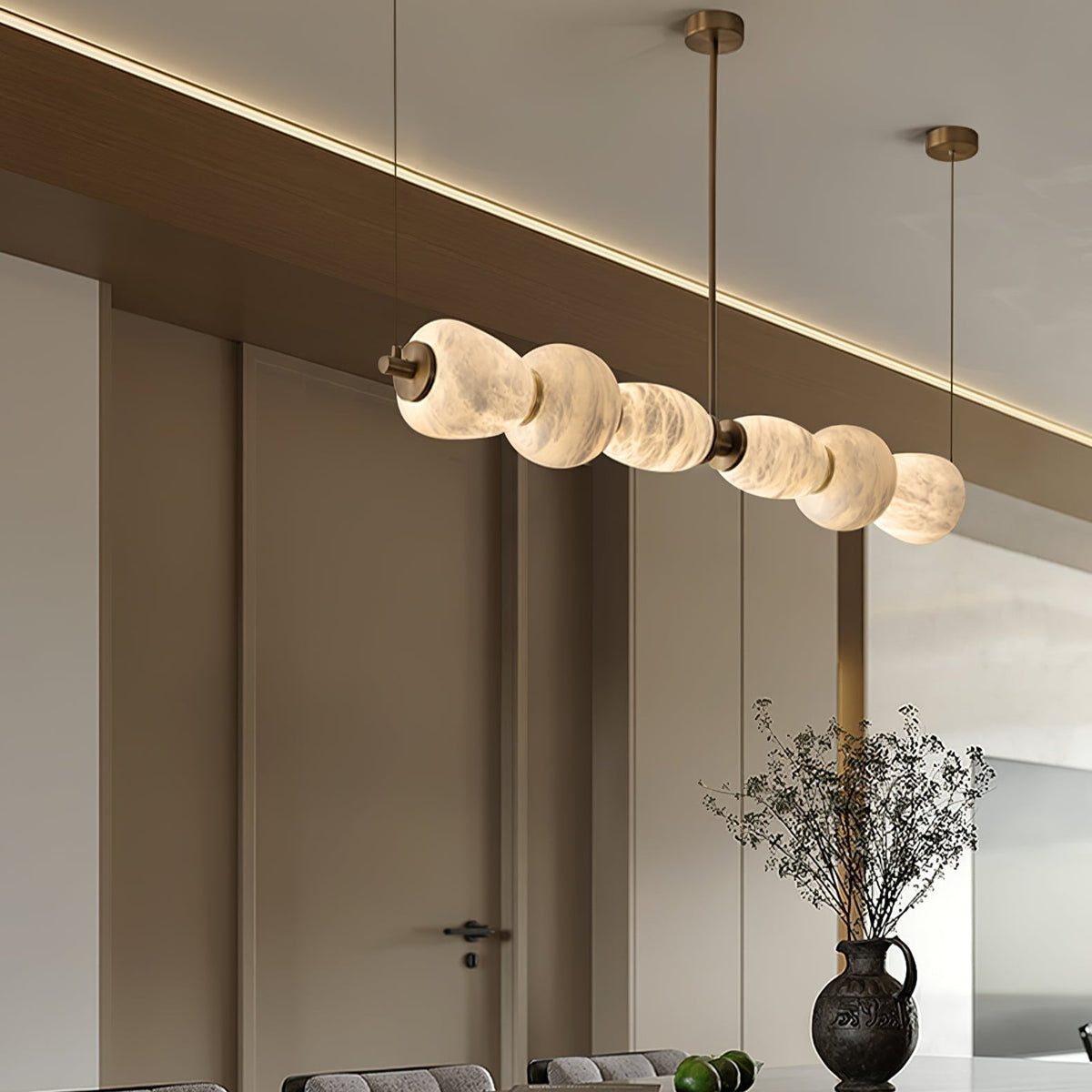 Saroa Alabaster Linear Pendant Light
