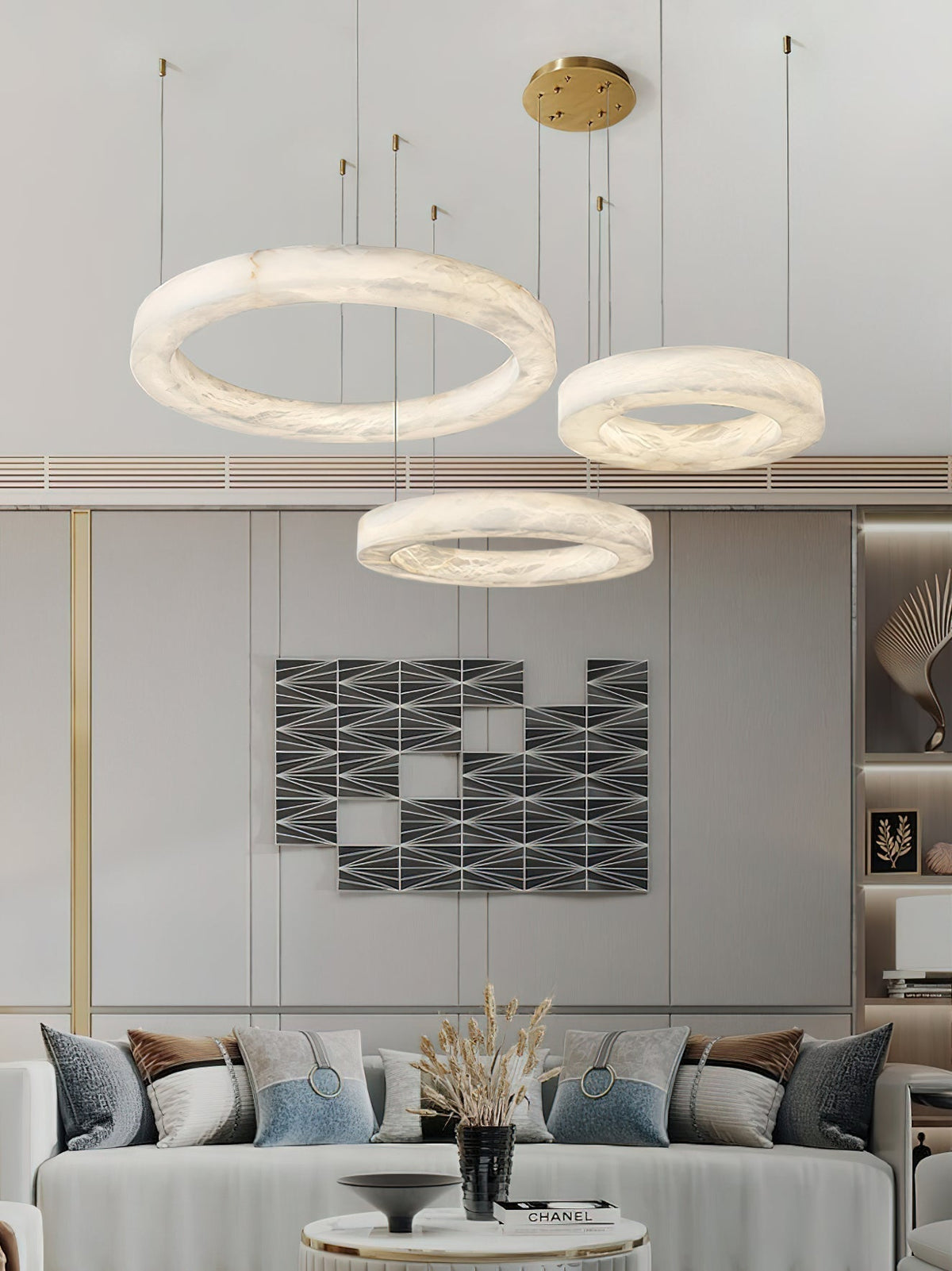 Plotuvyn Postmodern Luxury Ring Alabaster Chandelier