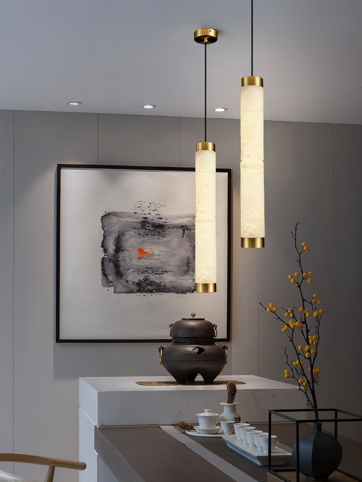 Plotuvyi Modern Strip Alabaster Pendant Light