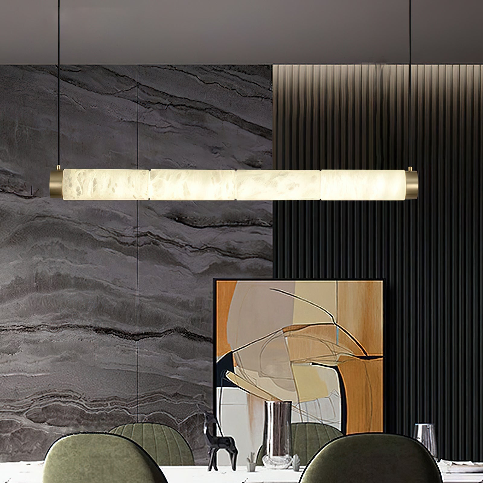 Plotuvyi Modern Strip Alabaster Pendant Light