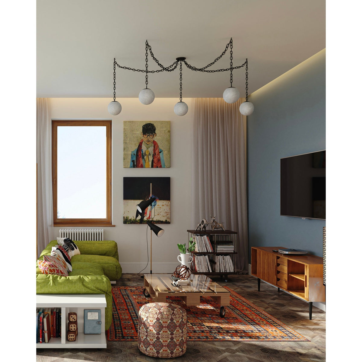 Marveil Alabaster Swag Pendant Lamp