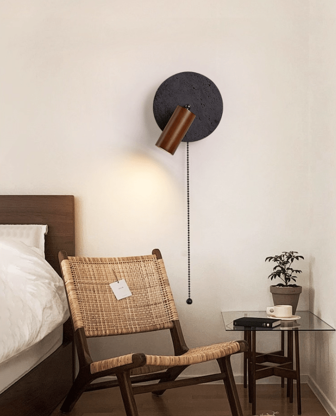Jaxlen Black Travertine Wall Sconce