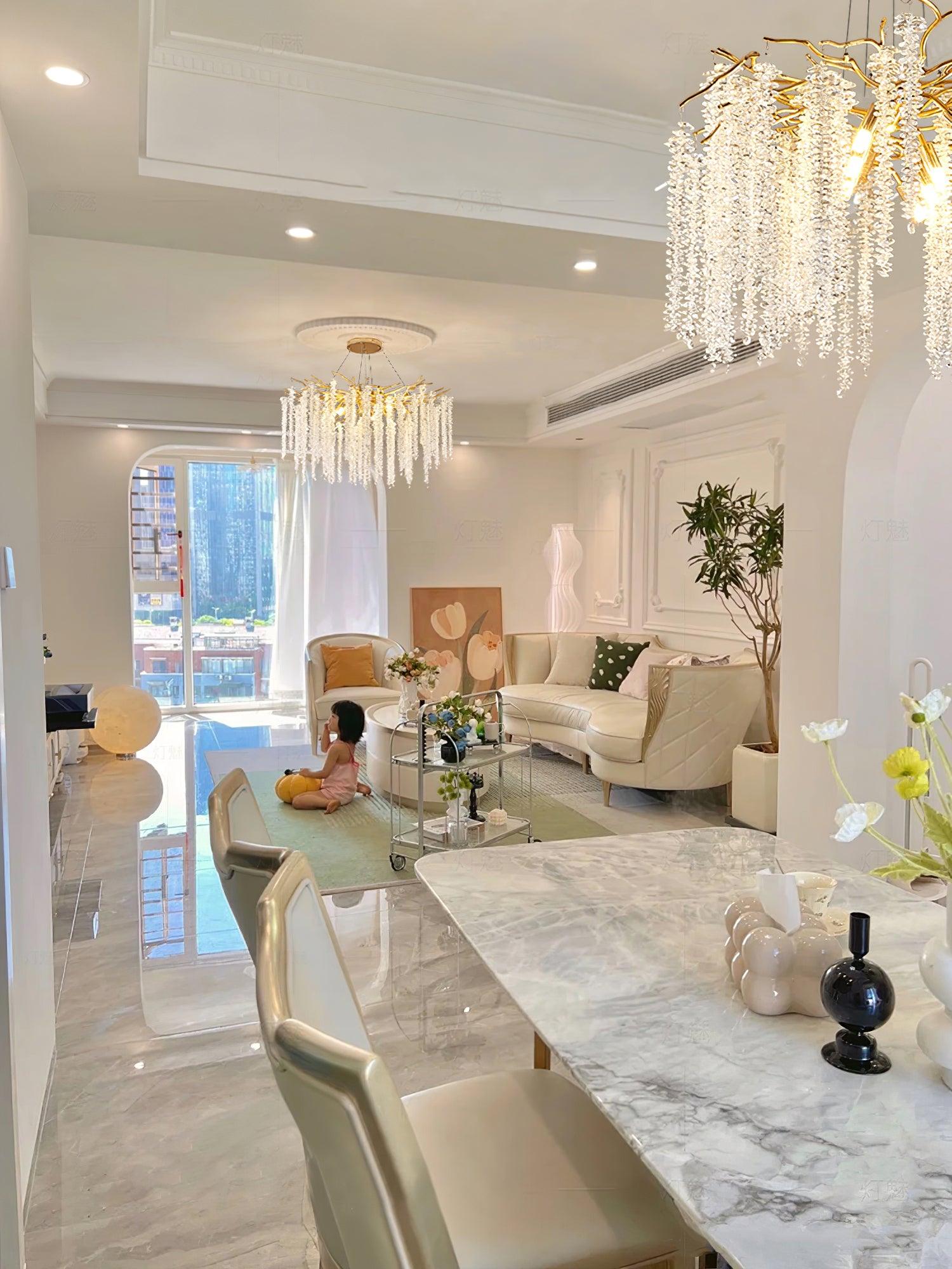 Elyuira Chandelier Gold Crystal Branch Elegant