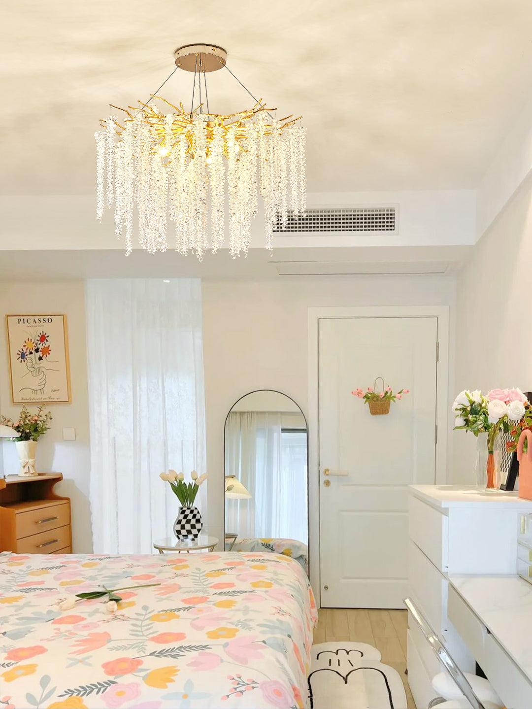 Elyuira Chandelier Gold Crystal Branch Elegant