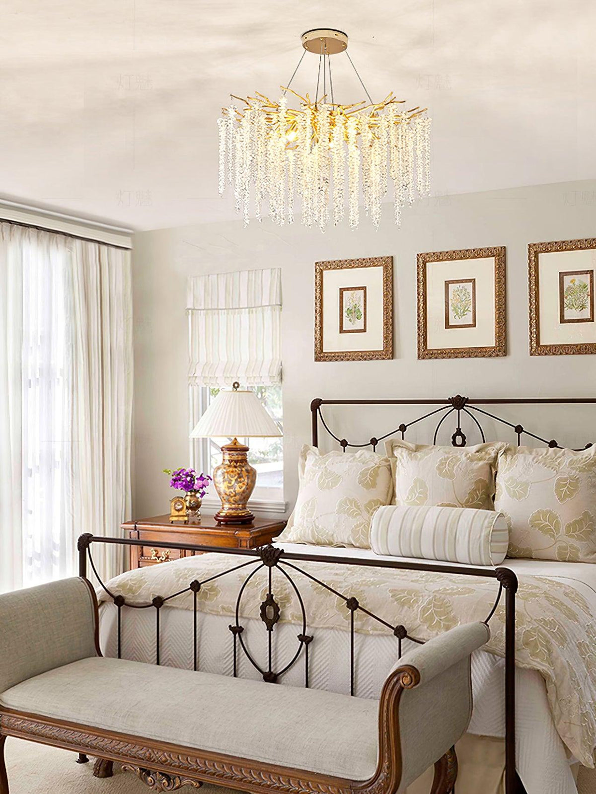 Elyuira Chandelier Gold Crystal Branch Elegant