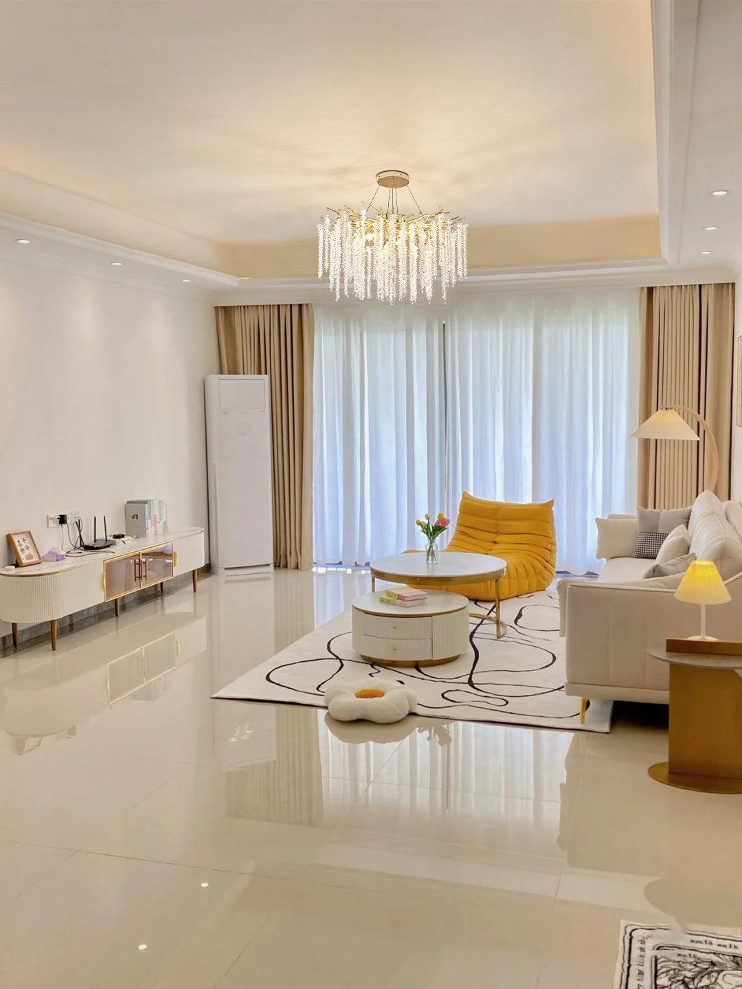 Elyuira Chandelier Gold Crystal Branch Elegant