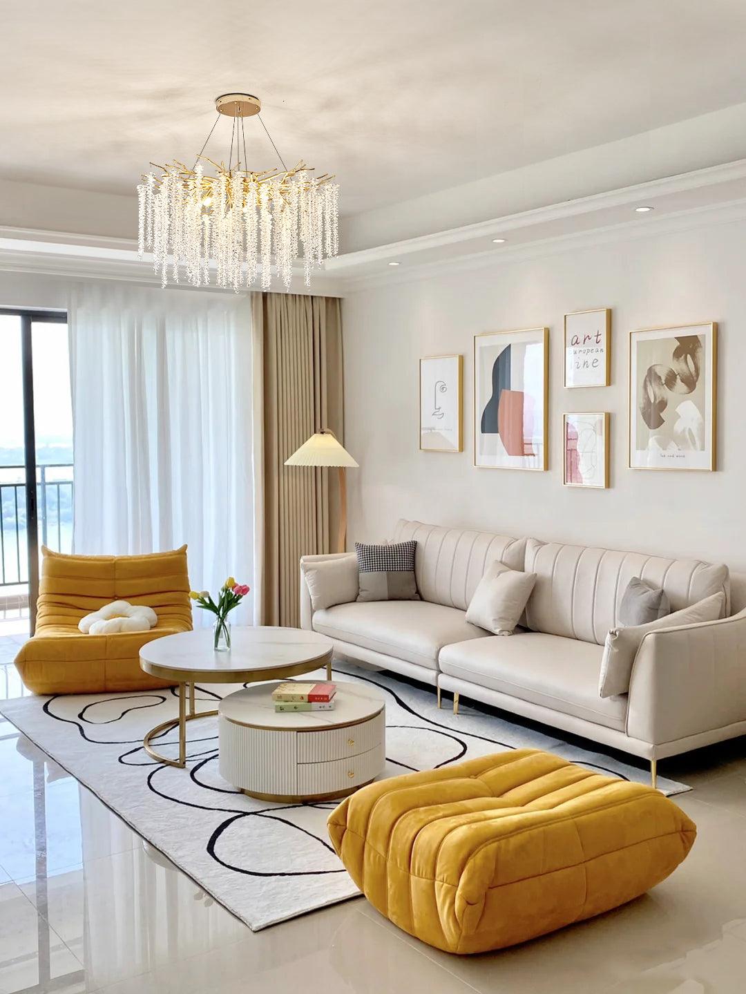 Elyuira Chandelier Gold Crystal Branch Elegant