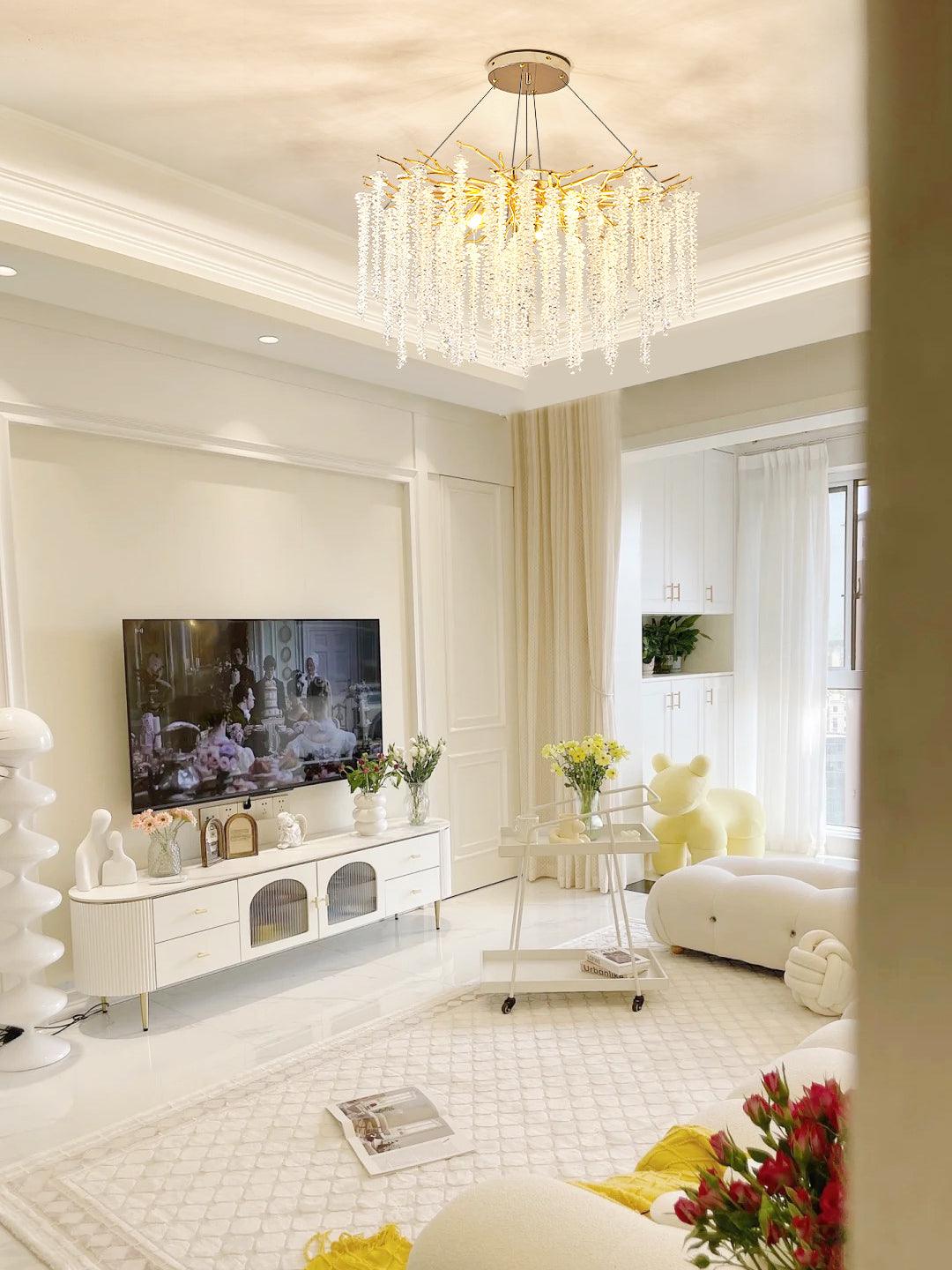 Elyuira Chandelier Gold Crystal Branch Elegant