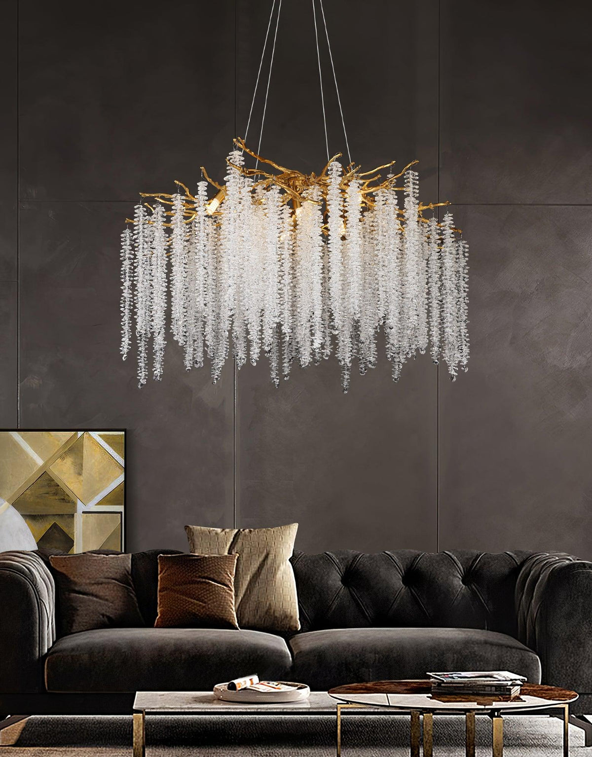 Elyuira Chandelier Gold Crystal Branch Elegant