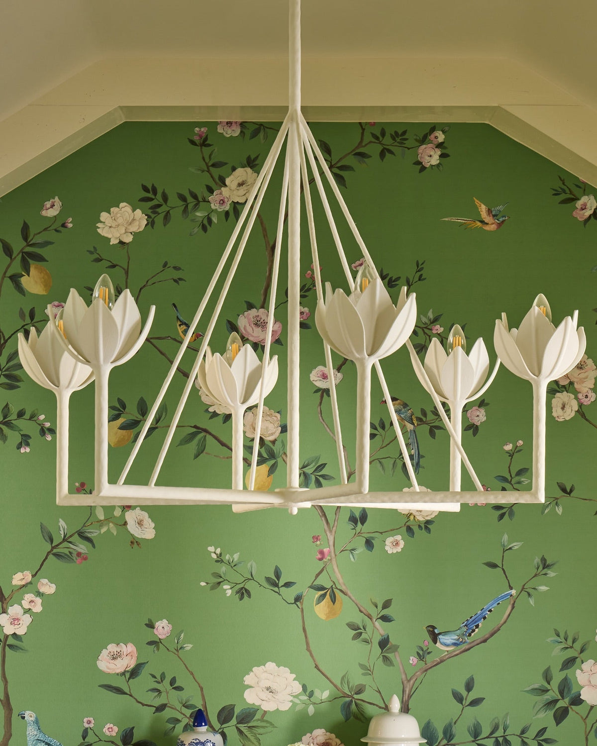 Alberto Modern Minimalist Floral Brass Chandelier