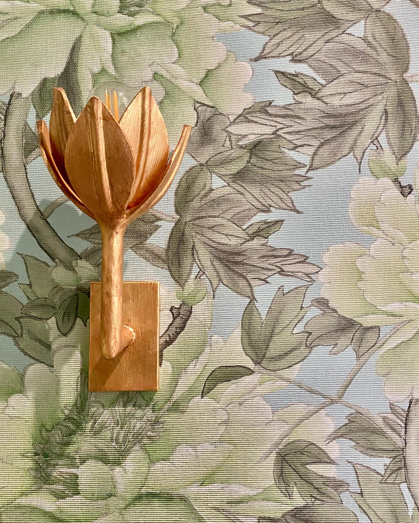 Clira Brass Lotus Bloom Wall Lamp