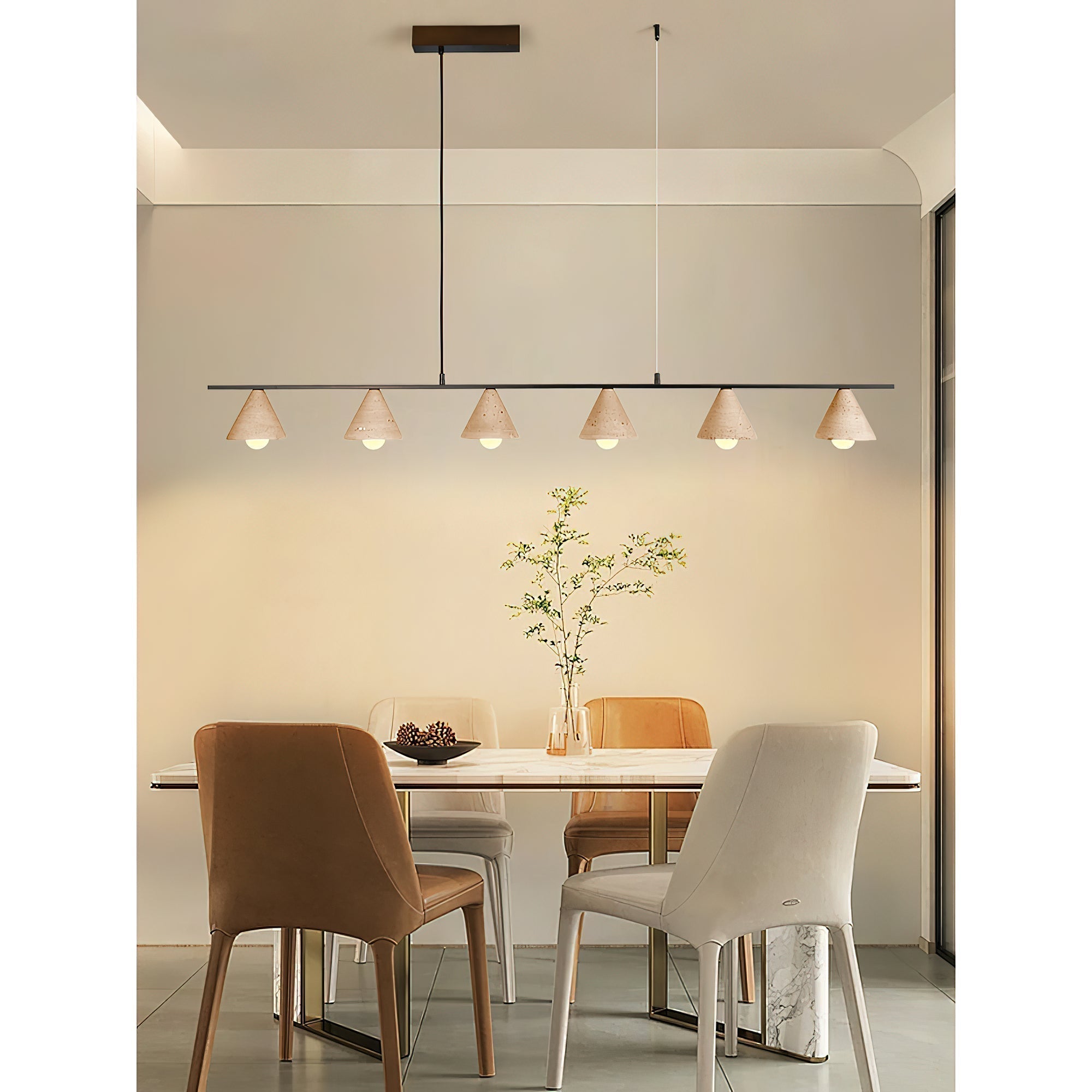 Ulfuvyi Modern Minimalist Travertine Pendant Lamp