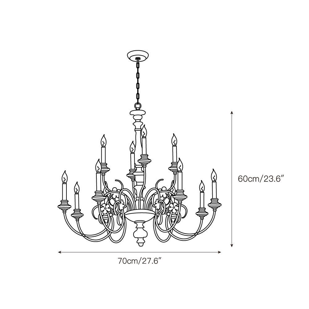 Waegnuvyn Traditional Candle Metal Chandelier
