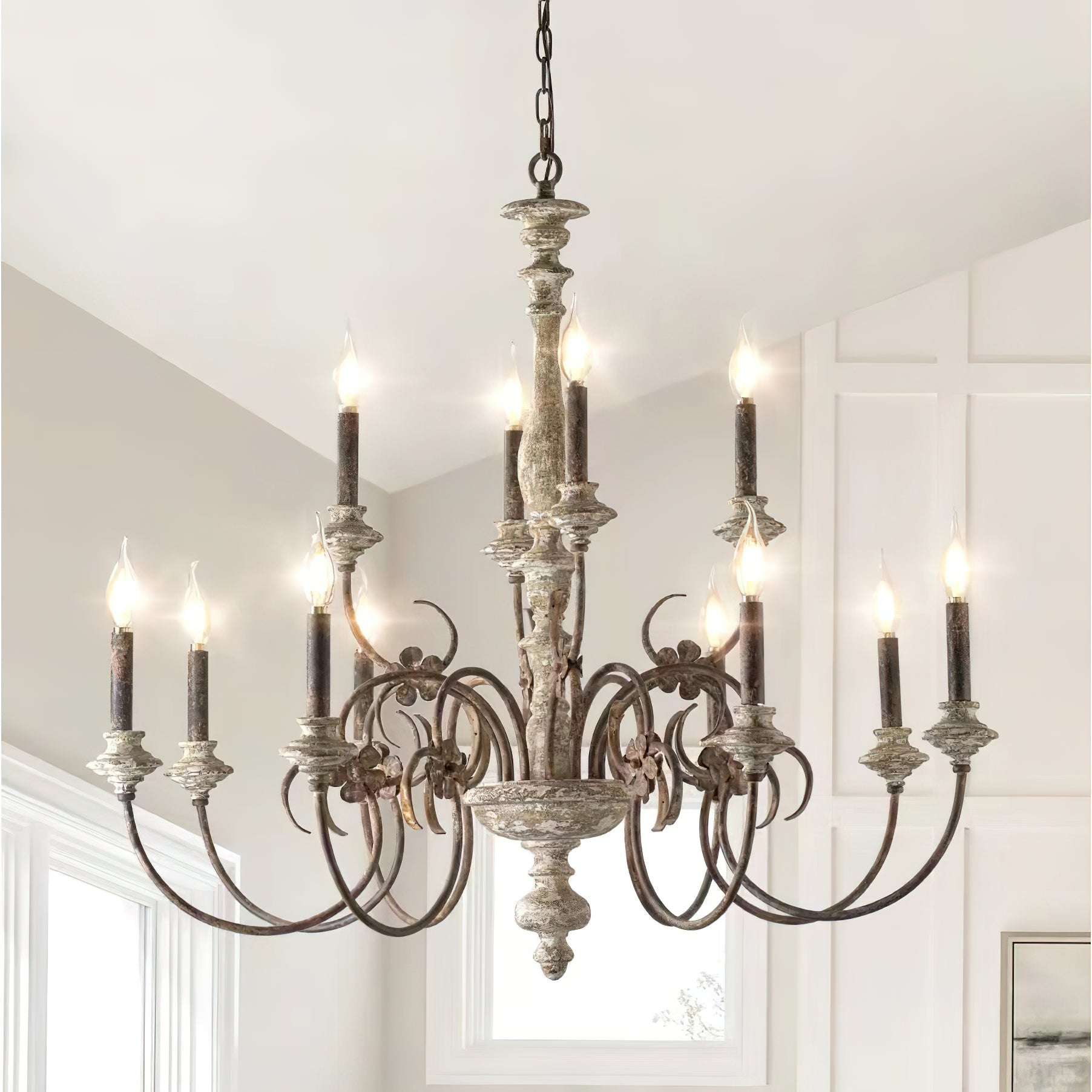 Waegnuvyn Traditional Candle Metal Chandelier
