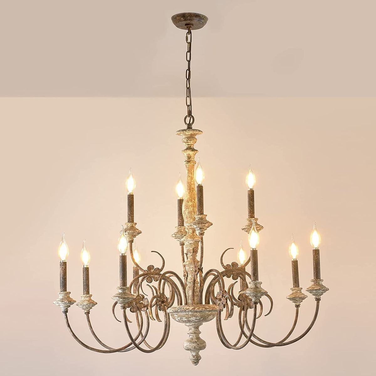 Waegnuvyn Traditional Candle Metal Chandelier