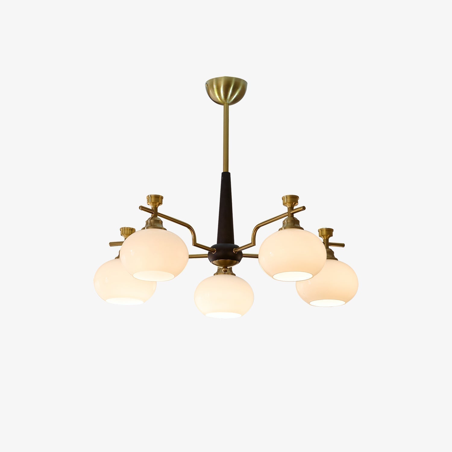 Velirara Traditional Unique Sphere Wood Glass Chandelier