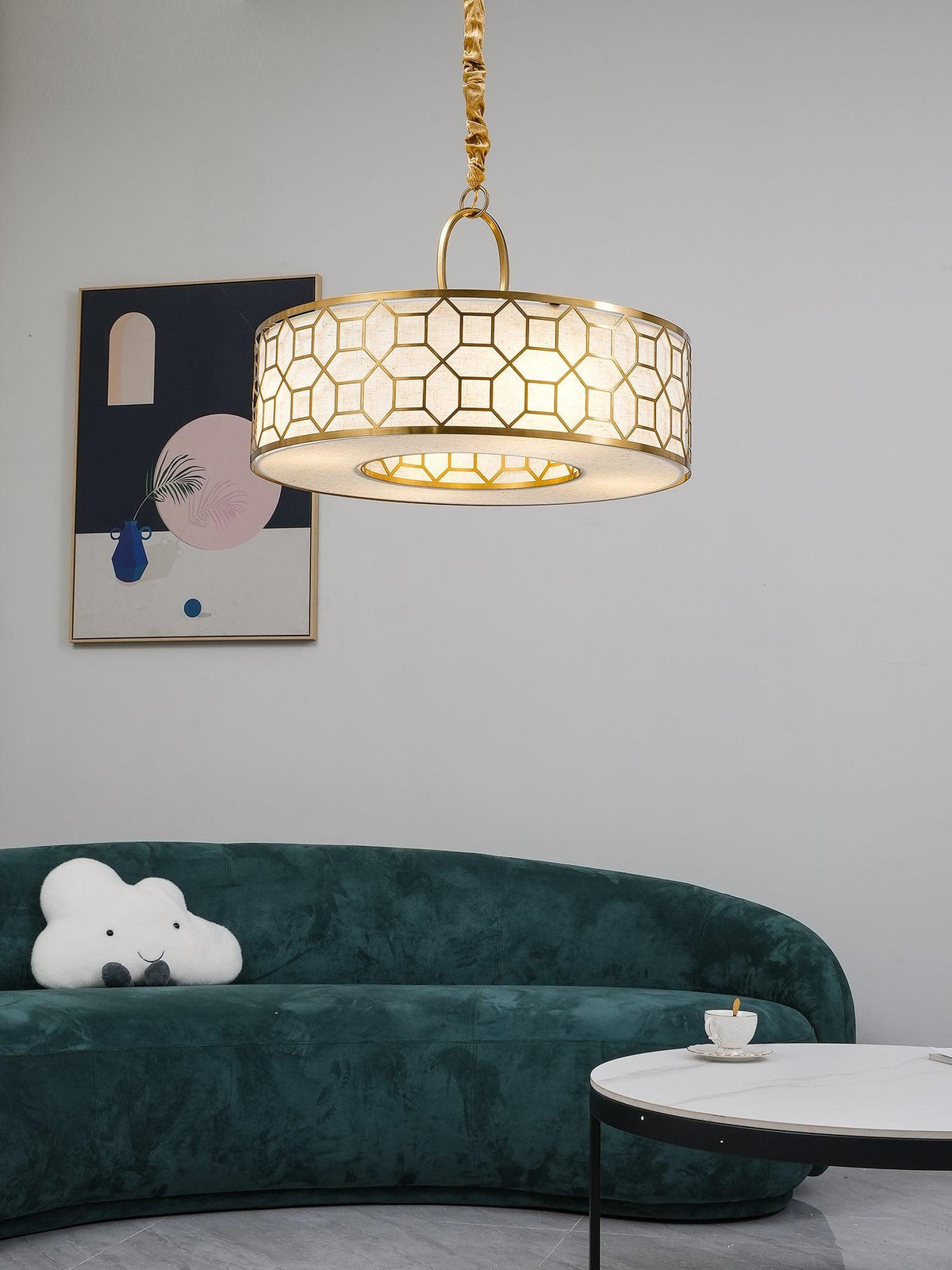 Arshaor Premium Elegance Round Copper Glass Pendant light