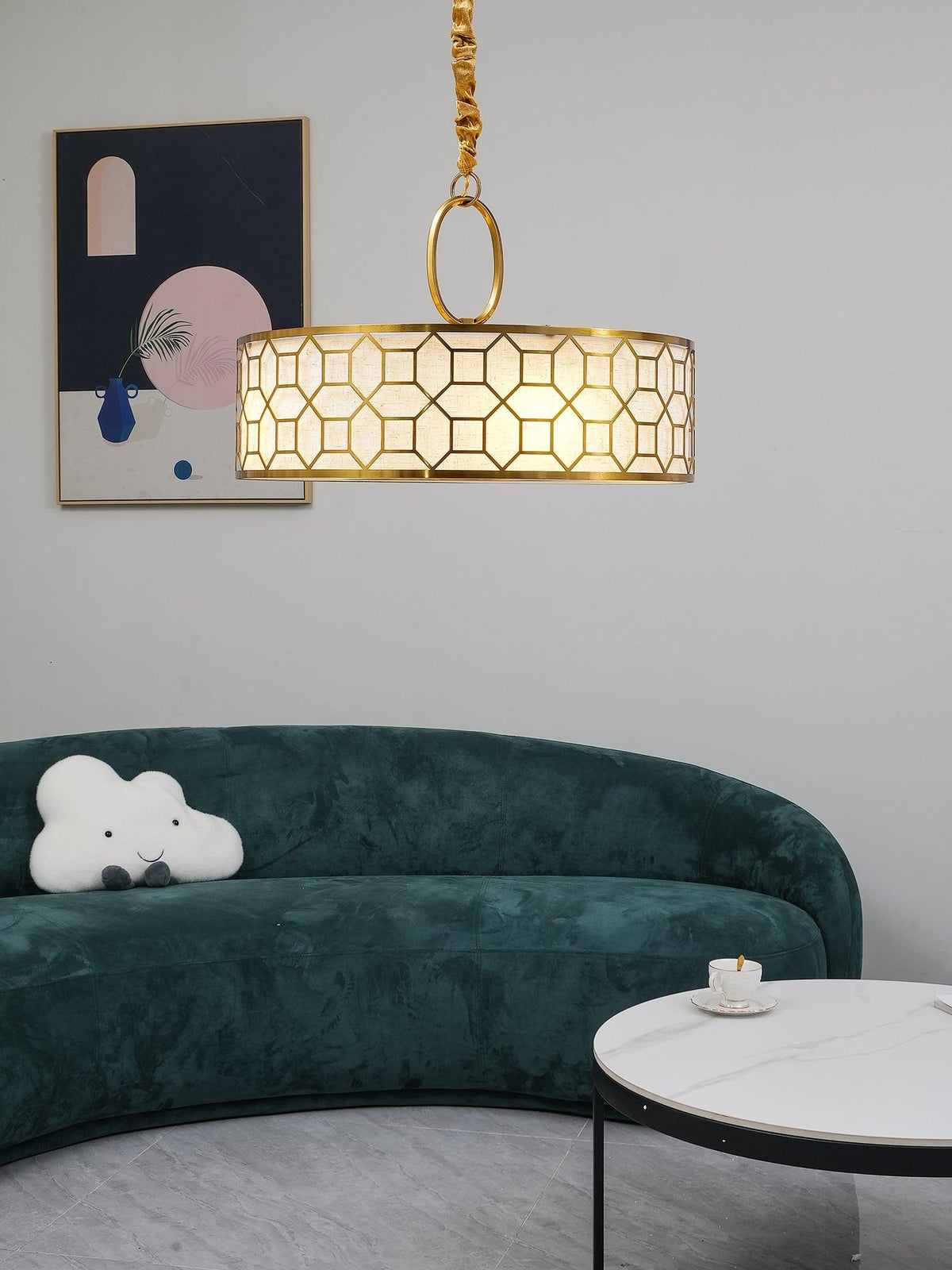 Arshaor Premium Elegance Round Copper Glass Pendant light