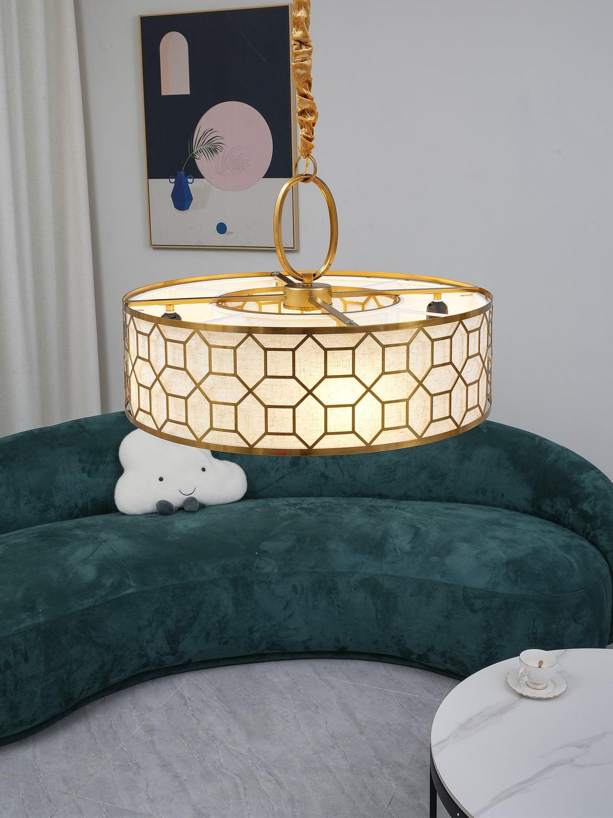 Arshaor Premium Elegance Round Copper Glass Pendant light