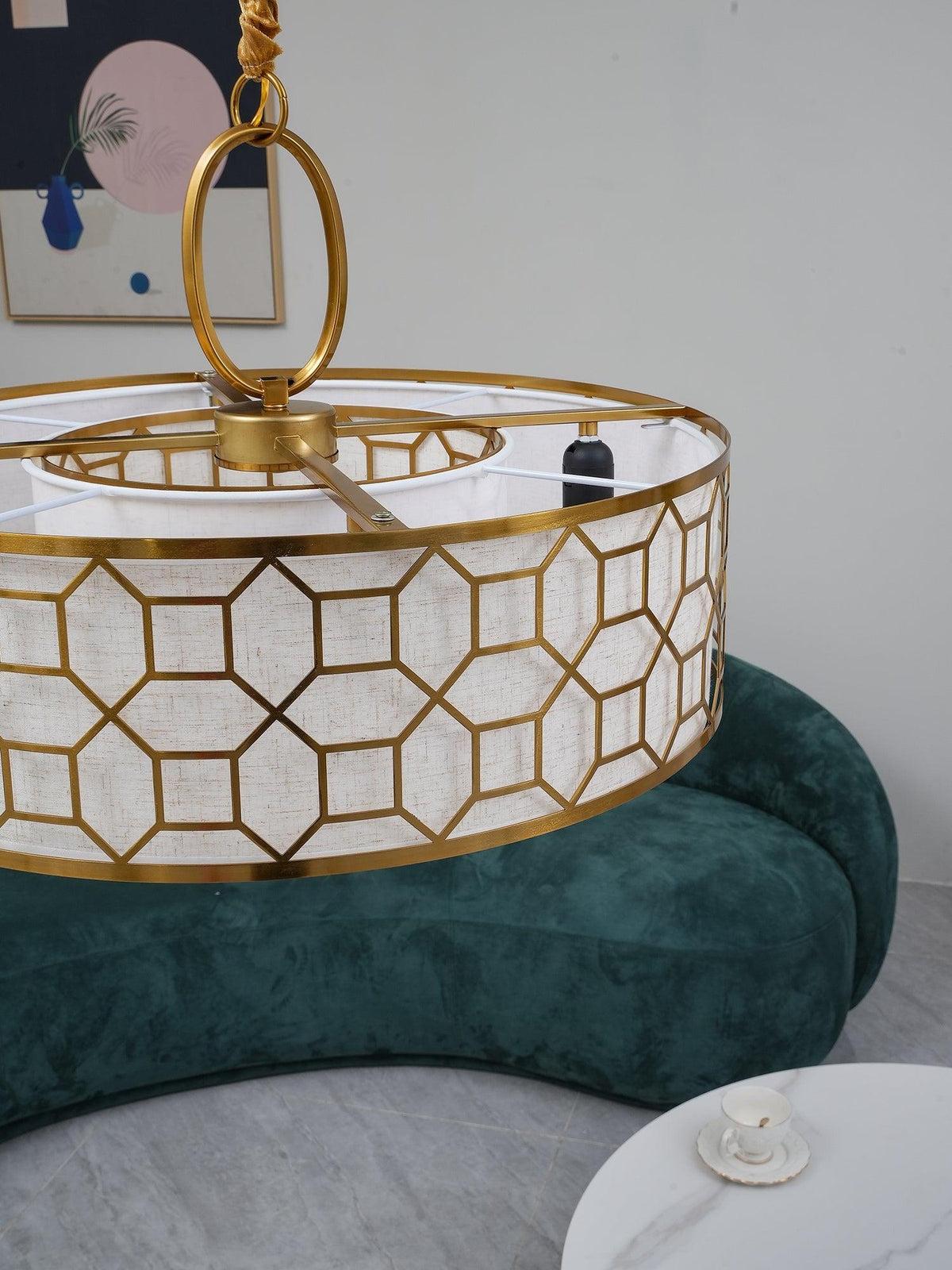 Arshaor Premium Elegance Round Copper Glass Pendant light