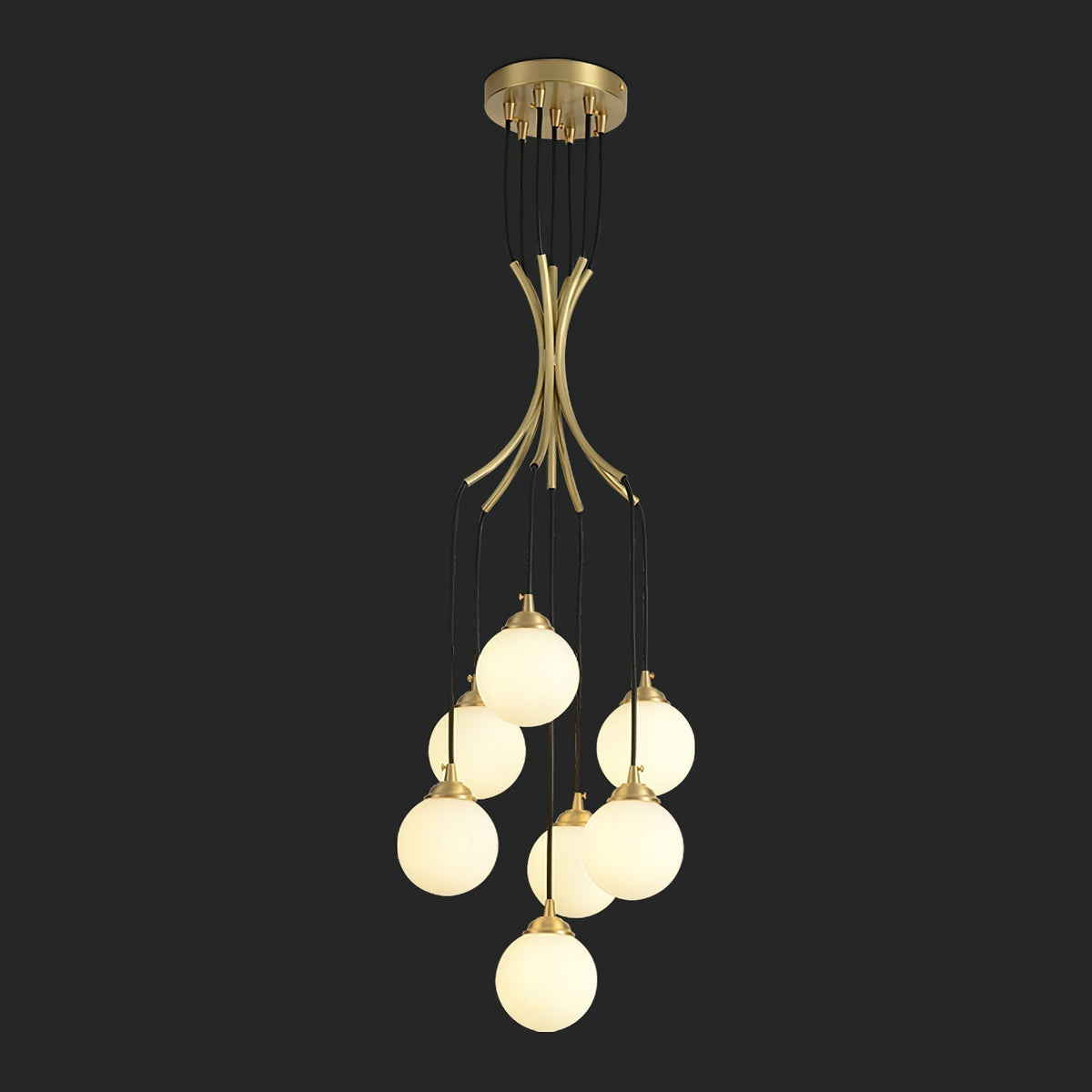 Zoruvyi Modern Minimalist Ball Drop Glass Chandelier