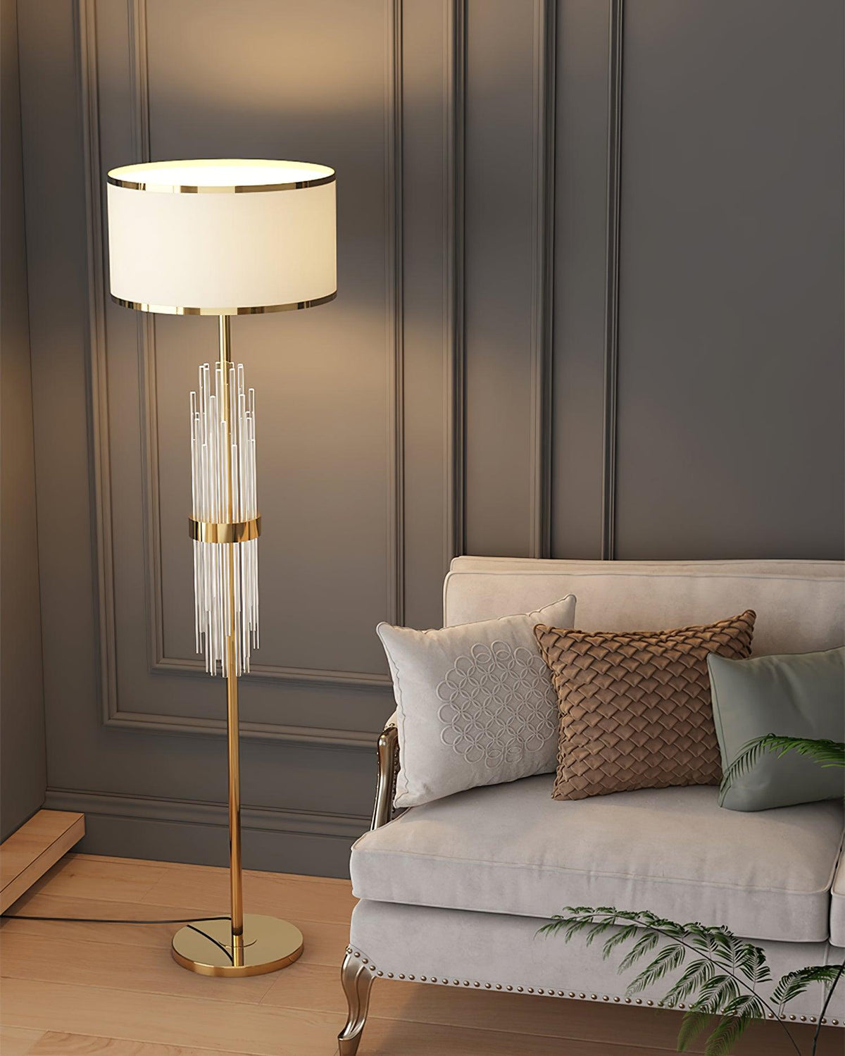 Regalian Fabric Contemporary Floor Lamp