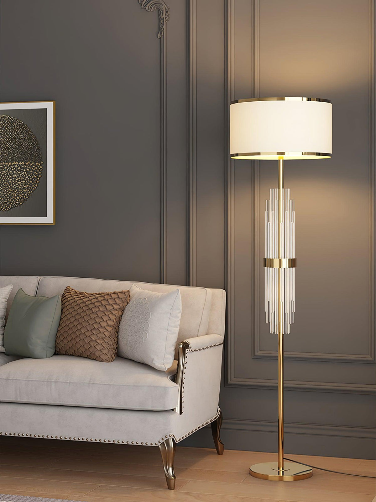 Regalian Fabric Contemporary Floor Lamp