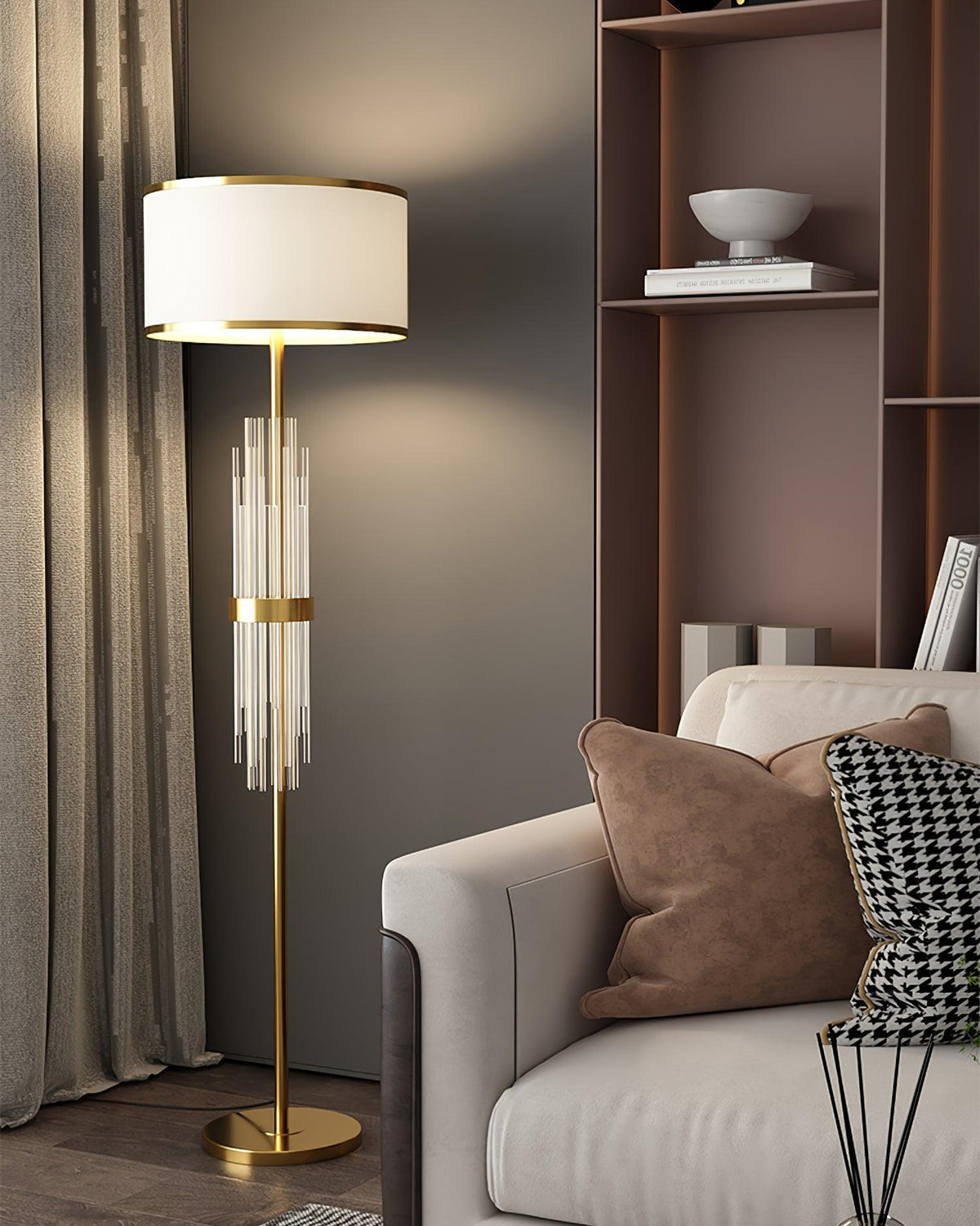 Regalian Fabric Contemporary Floor Lamp