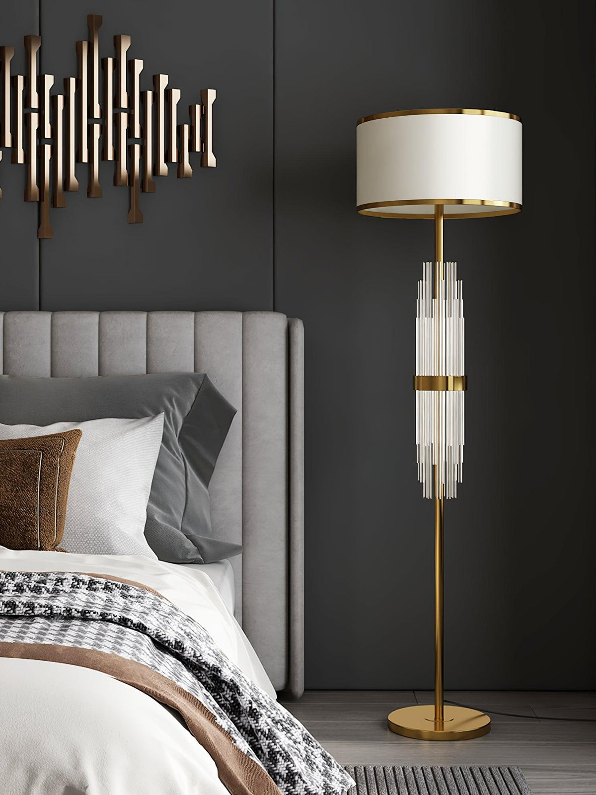 Regalian Fabric Contemporary Floor Lamp
