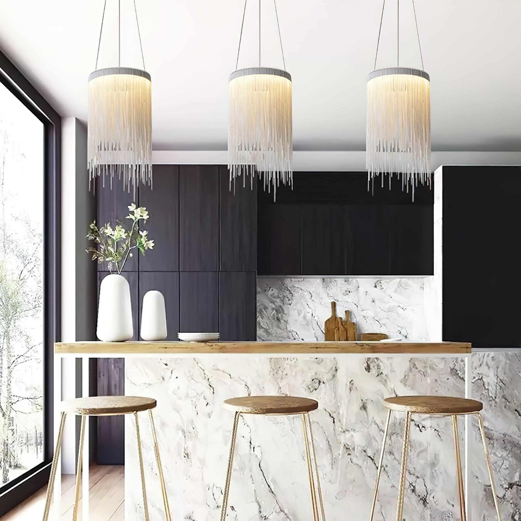 Arsoliel Postmodern Luxury Chain Tassel Pendant Light