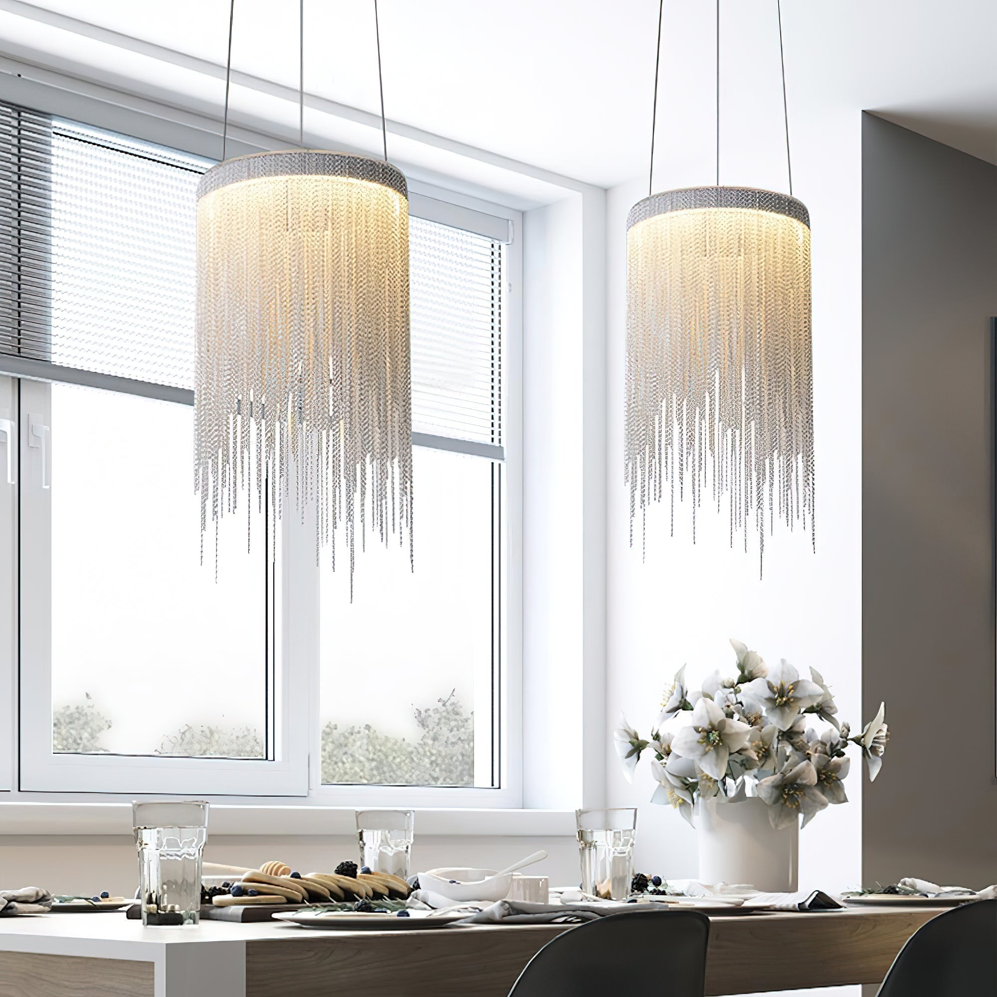 Arsoliel Postmodern Luxury Chain Tassel Pendant Light