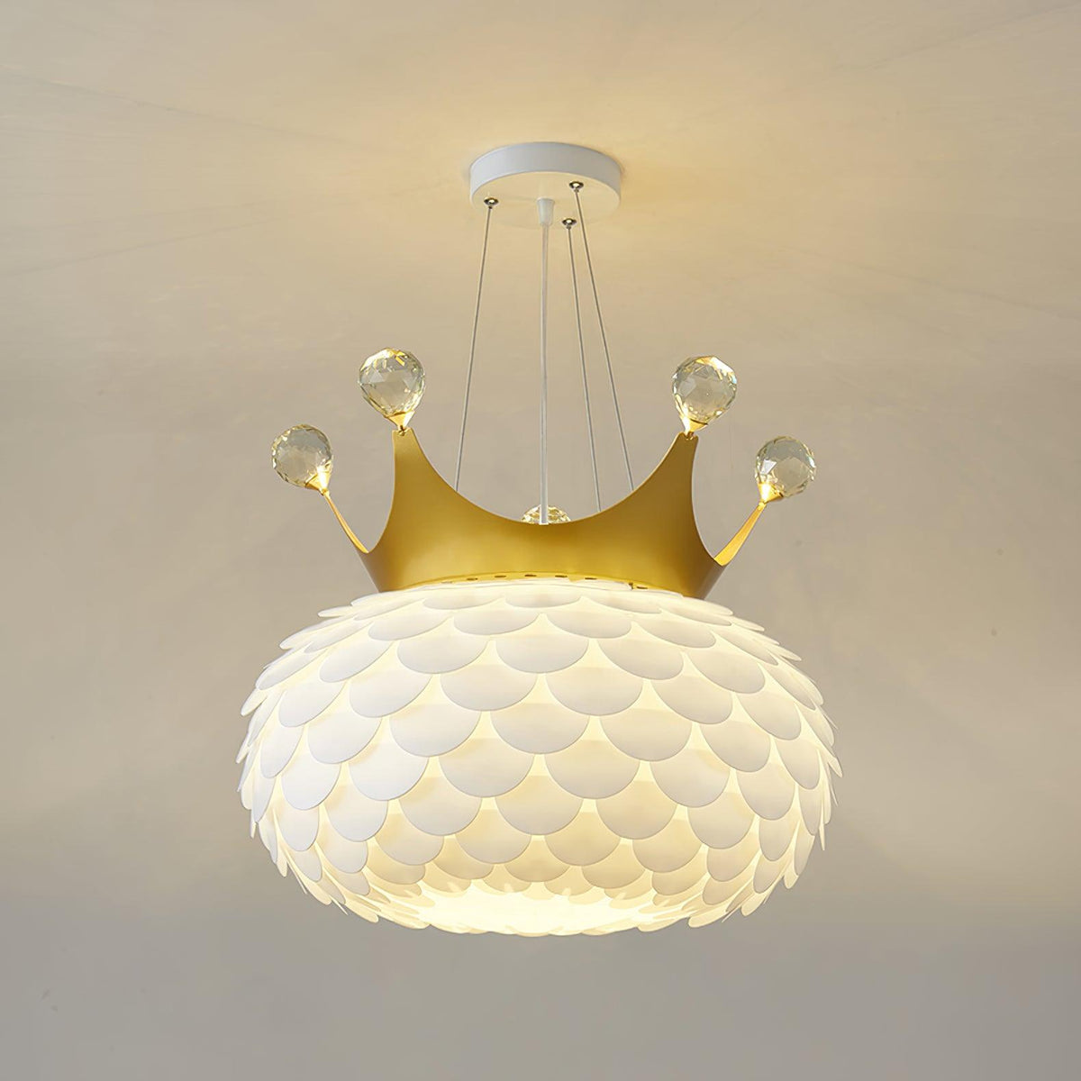 Keloz Pendant Lamp Acrylic Scalloped Crown Whimsical