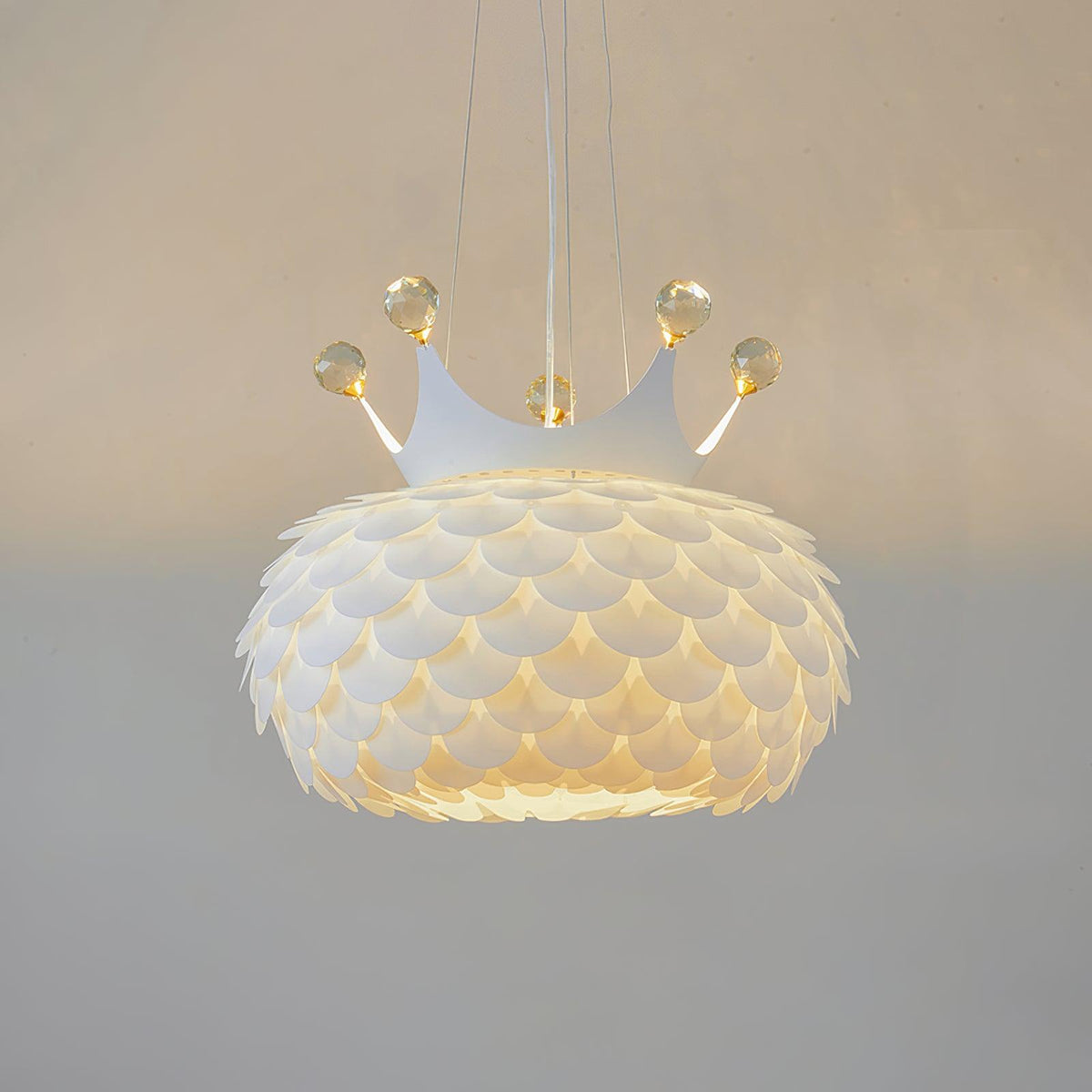 Keloz Pendant Lamp Acrylic Scalloped Crown Whimsical