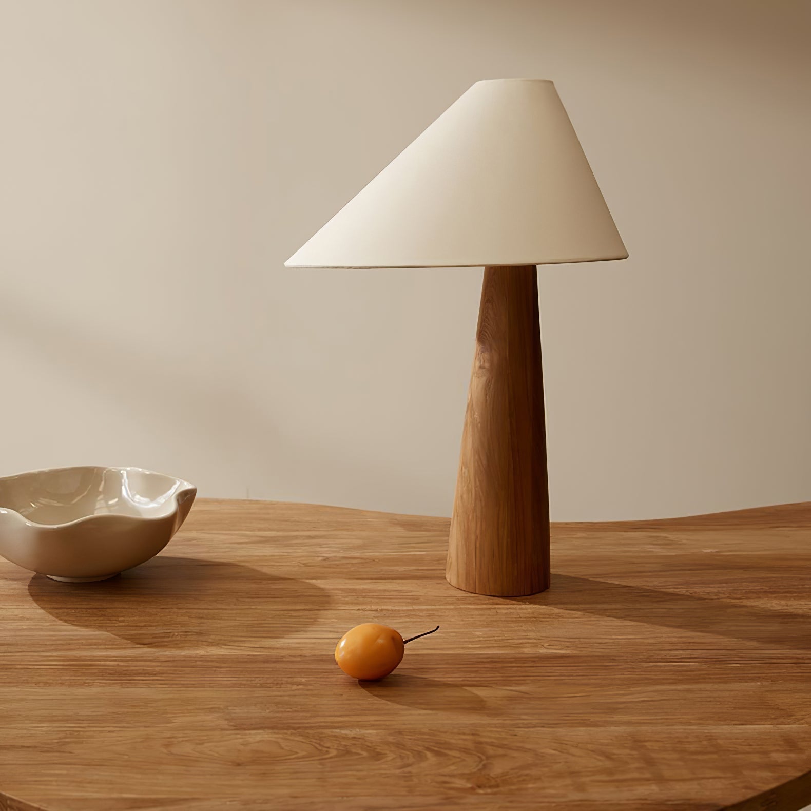 Mirose Wood Fabric Rustic Table Lamp