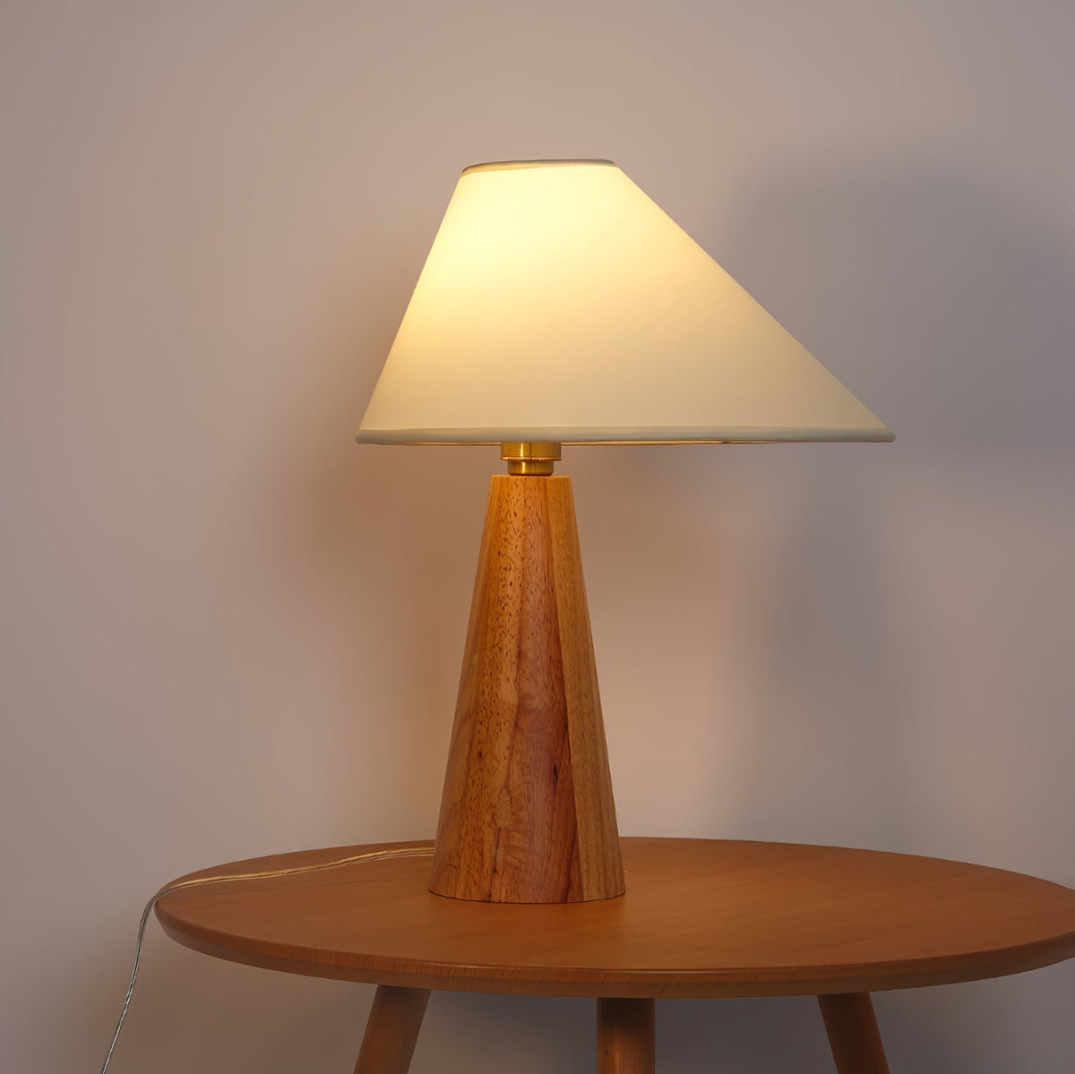 Mirose Wood Fabric Rustic Table Lamp