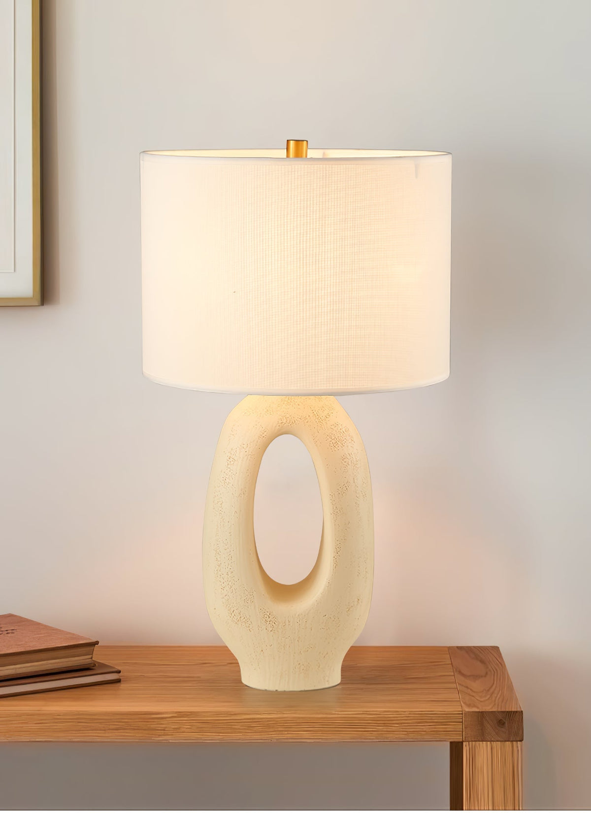 Lumestic Sculptural Resin Fabric Table Lamp