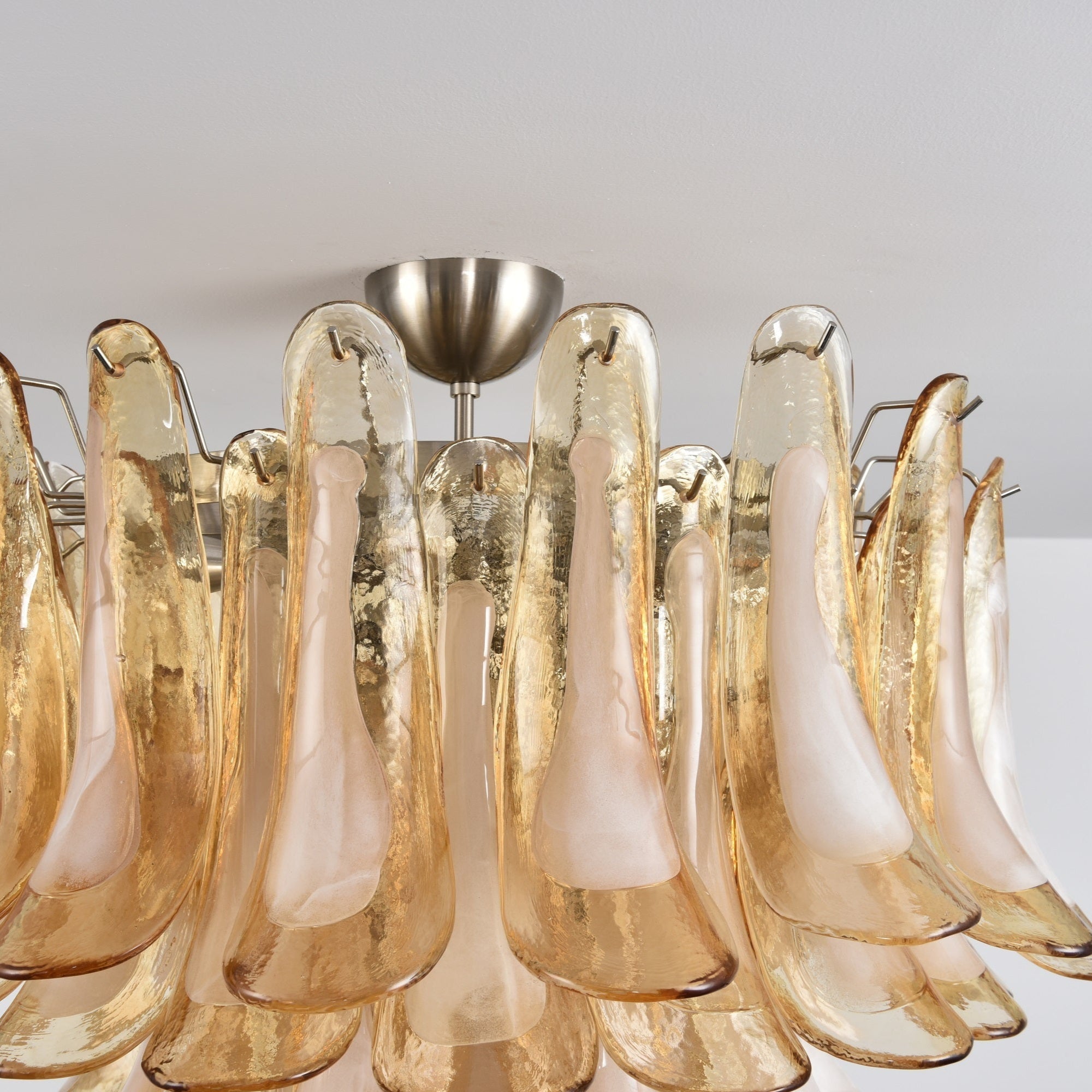 Celelise Ceiling Lamp Amber Petal Glass Layered Vintage