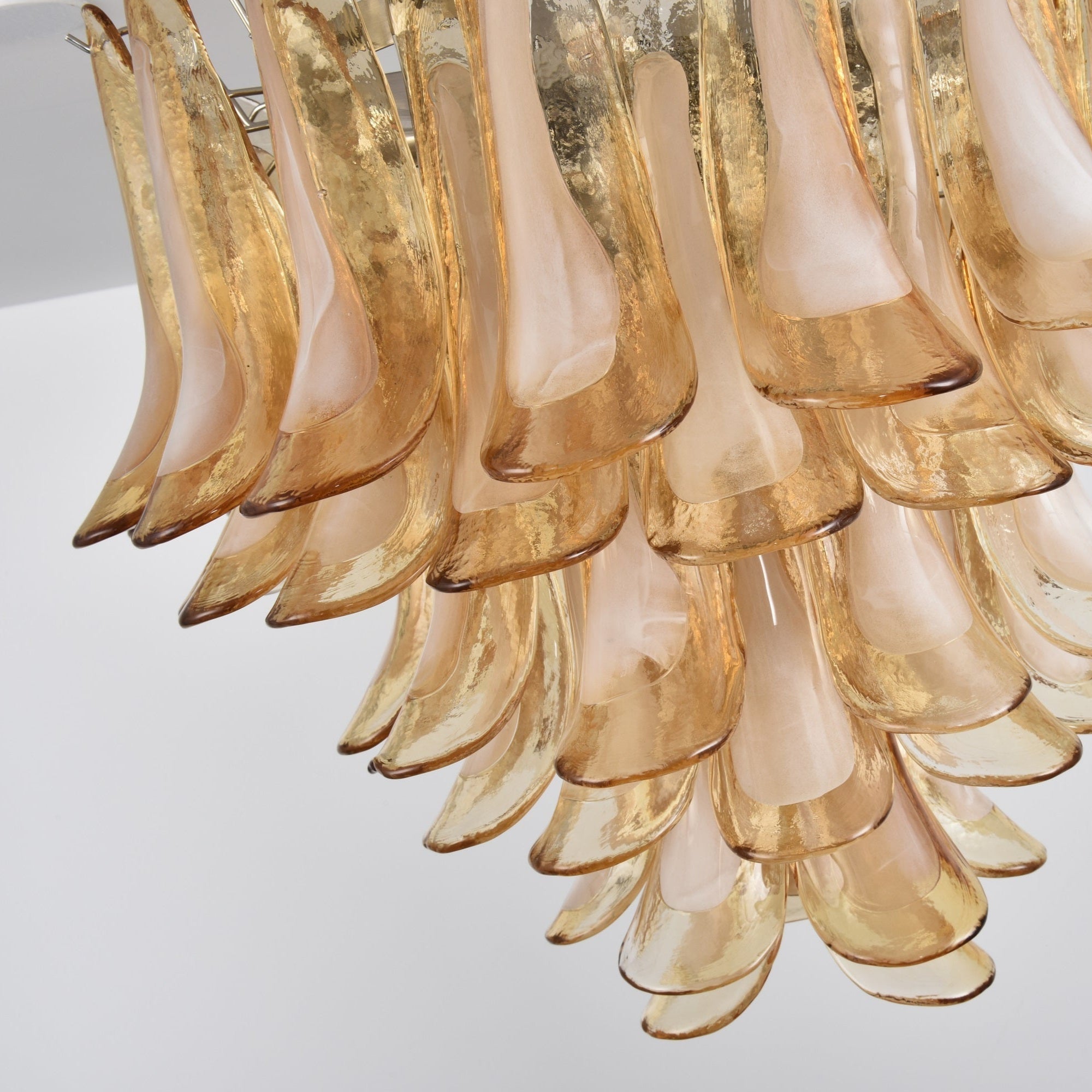 Celelise Ceiling Lamp Amber Petal Glass Layered Vintage