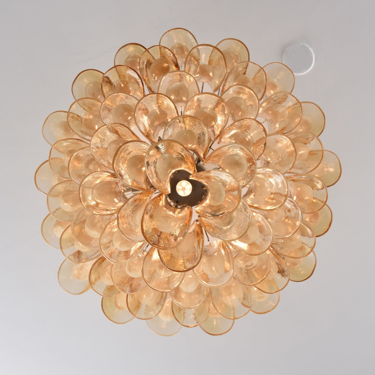 Celelise Ceiling Lamp Amber Petal Glass Layered Vintage