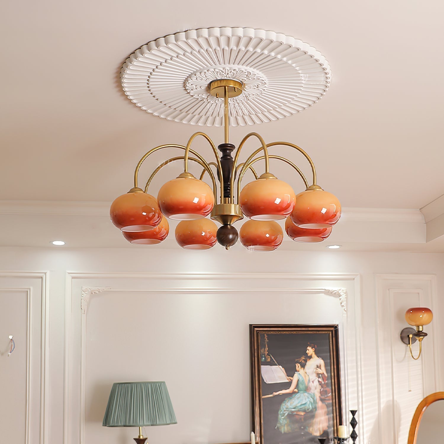 Rivirian Chandelier Amberly Arch Curved Arms