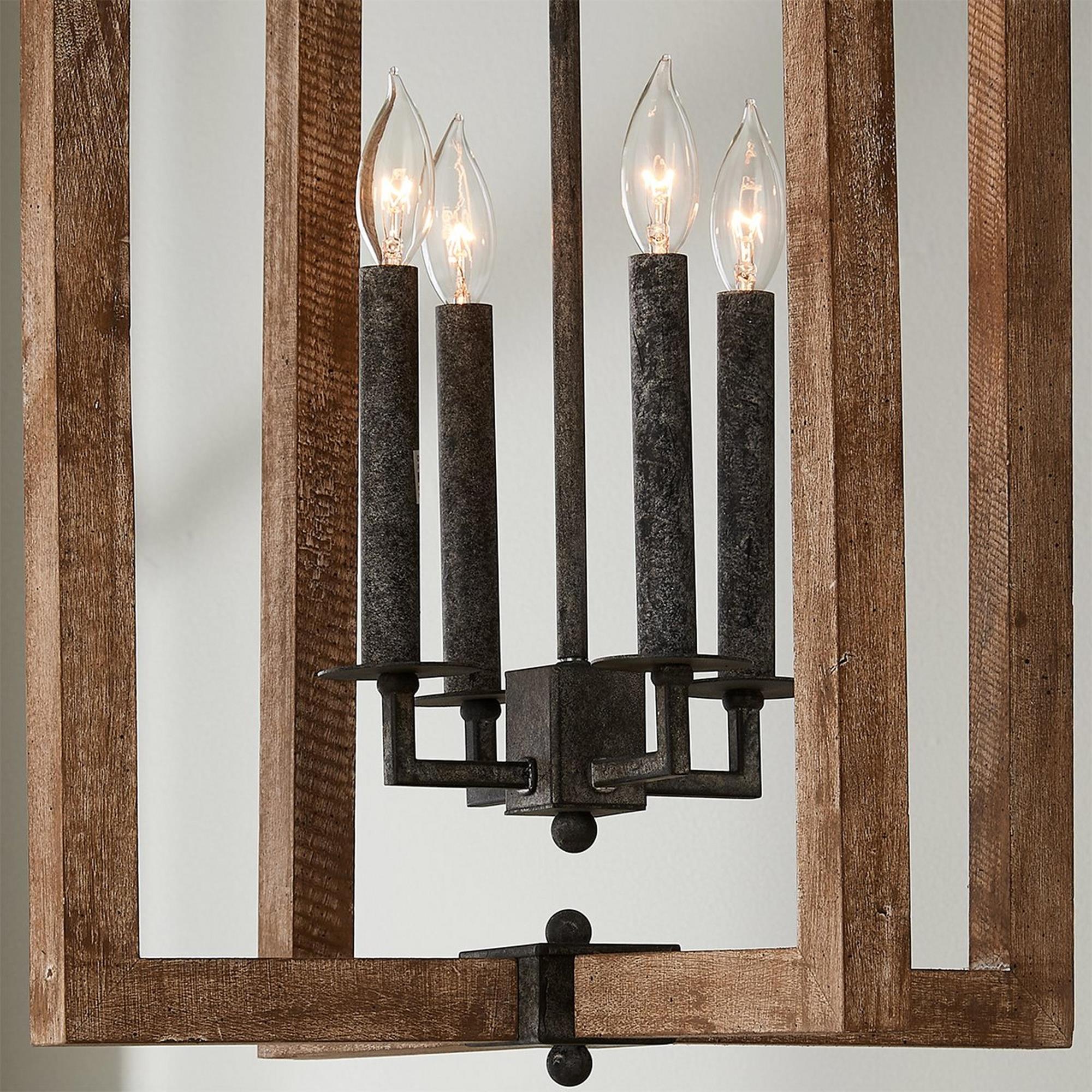 Eirikuvyi Vintage Creativity Metal Wood Lantern Pendant Lamp