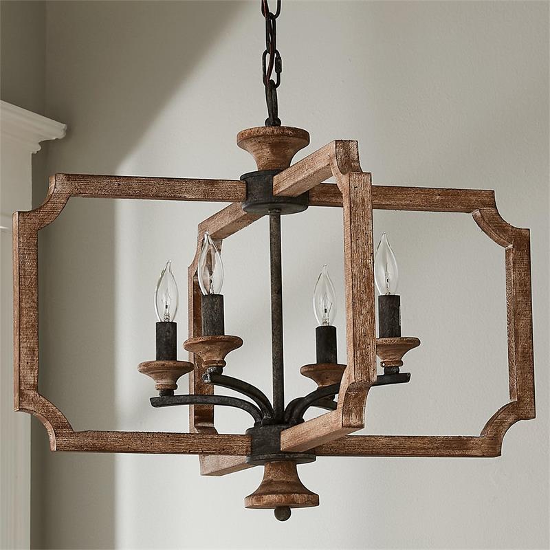 Eirikuvyi Vintage Creativity Metal Wood Lantern Pendant Lamp