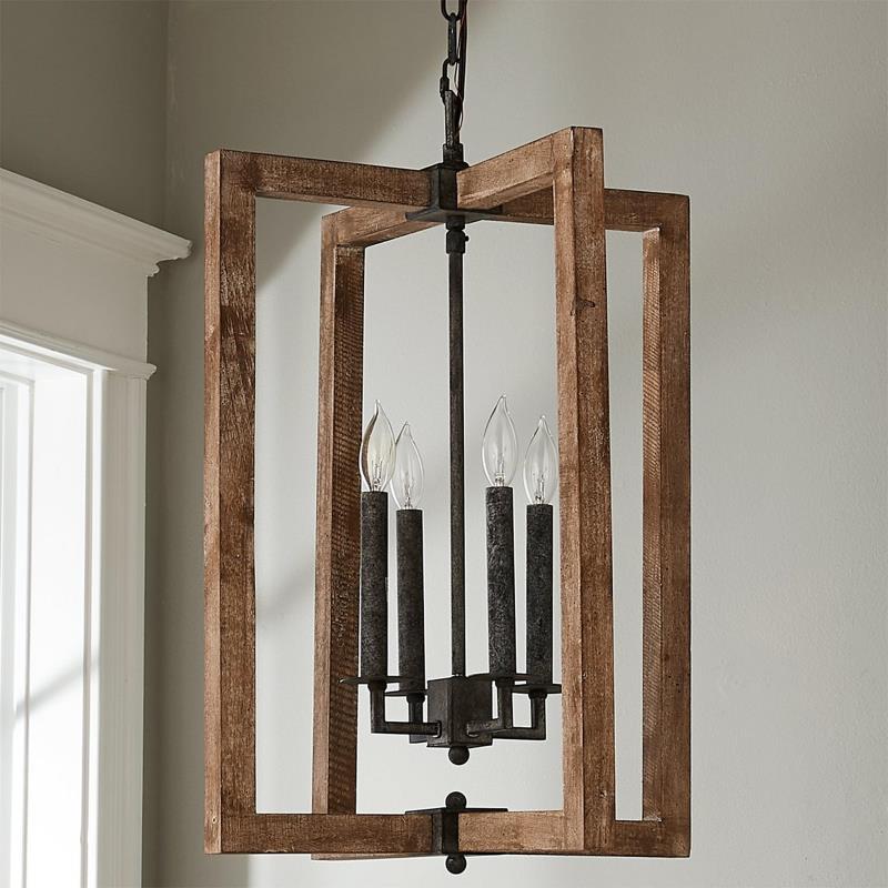 Eirikuvyi Vintage Creativity Metal Wood Lantern Pendant Lamp