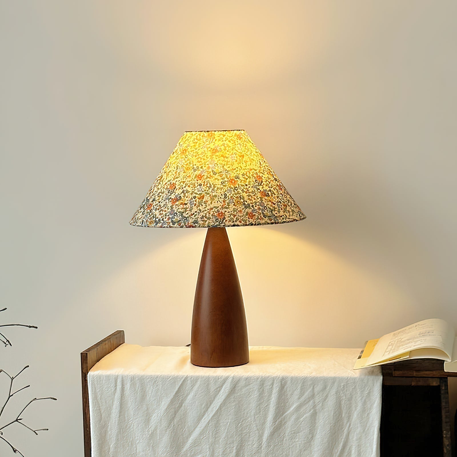 Candice Vintage Wood Table Lamp - Neutral Decor